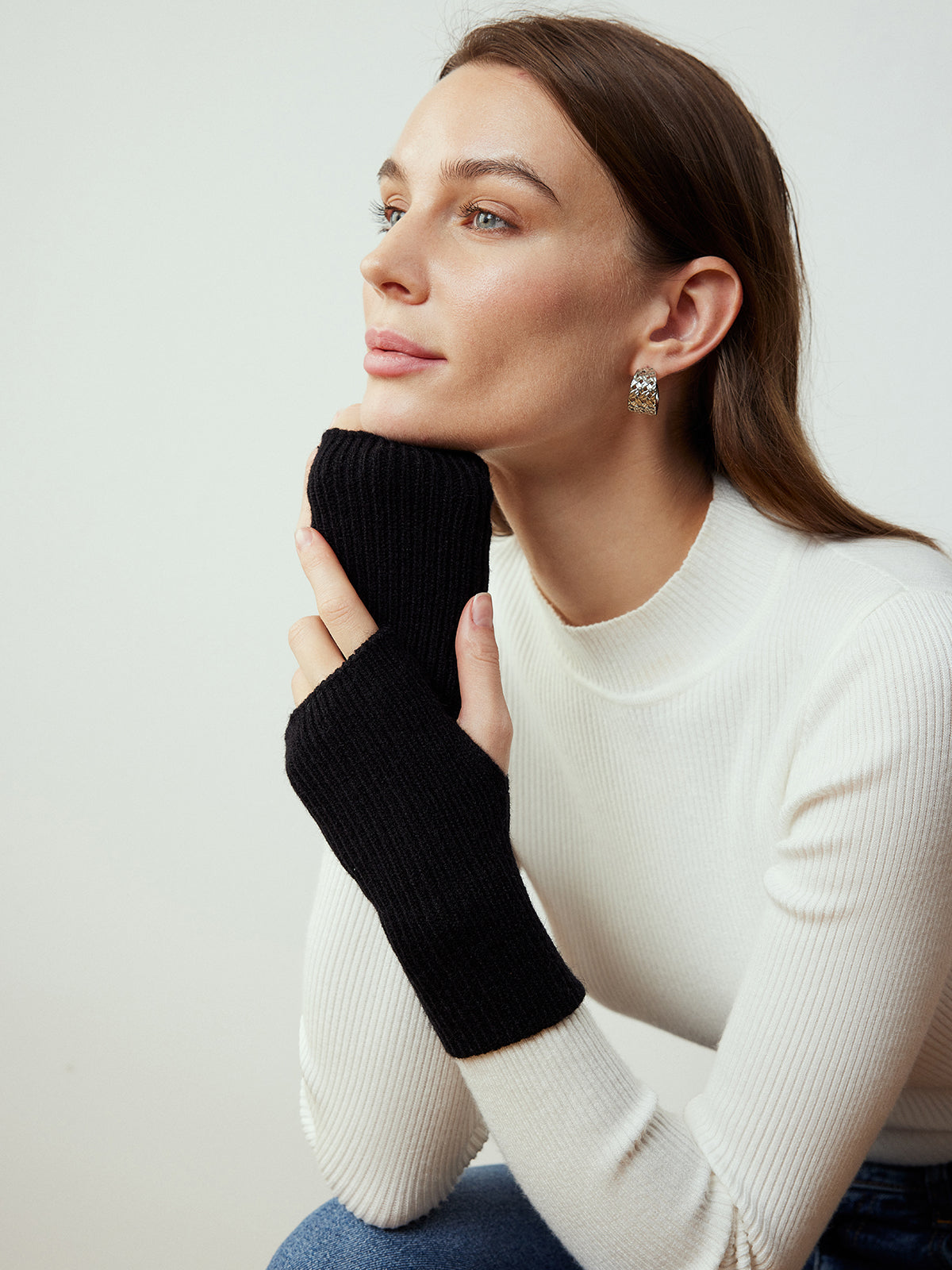 Half-Finger Knit Gloves