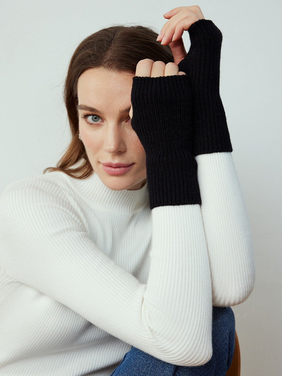 Half-Finger Knit Gloves