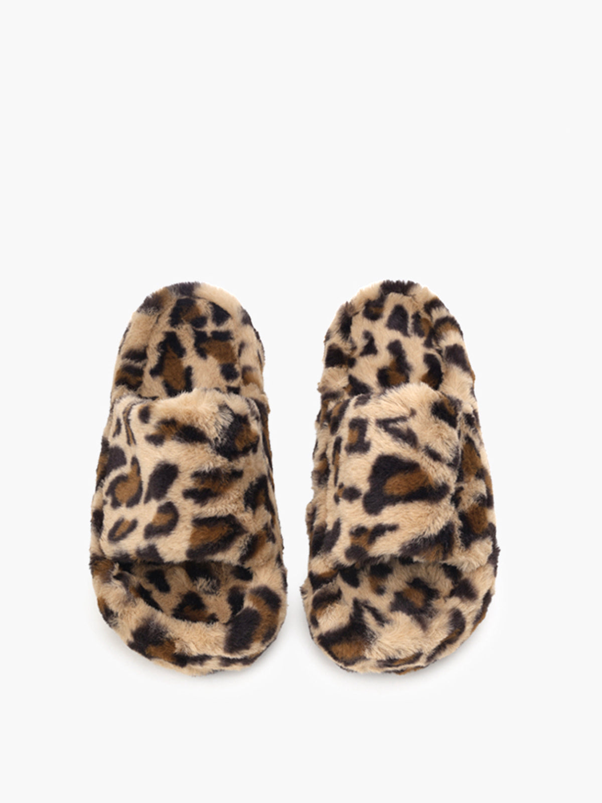 Leopard Fuzzy Platform Slippers