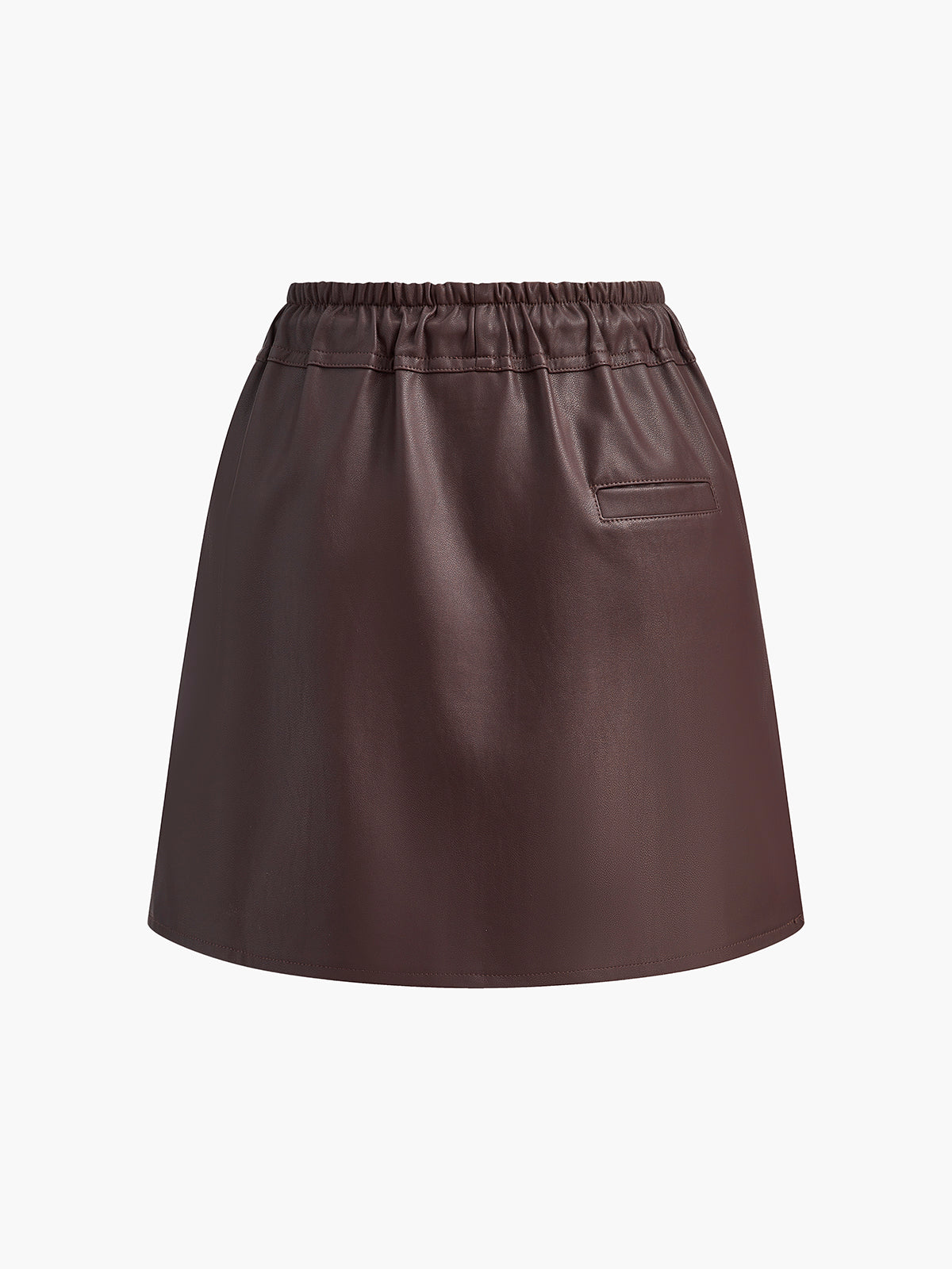 Drawstring Faux Leather Skirt