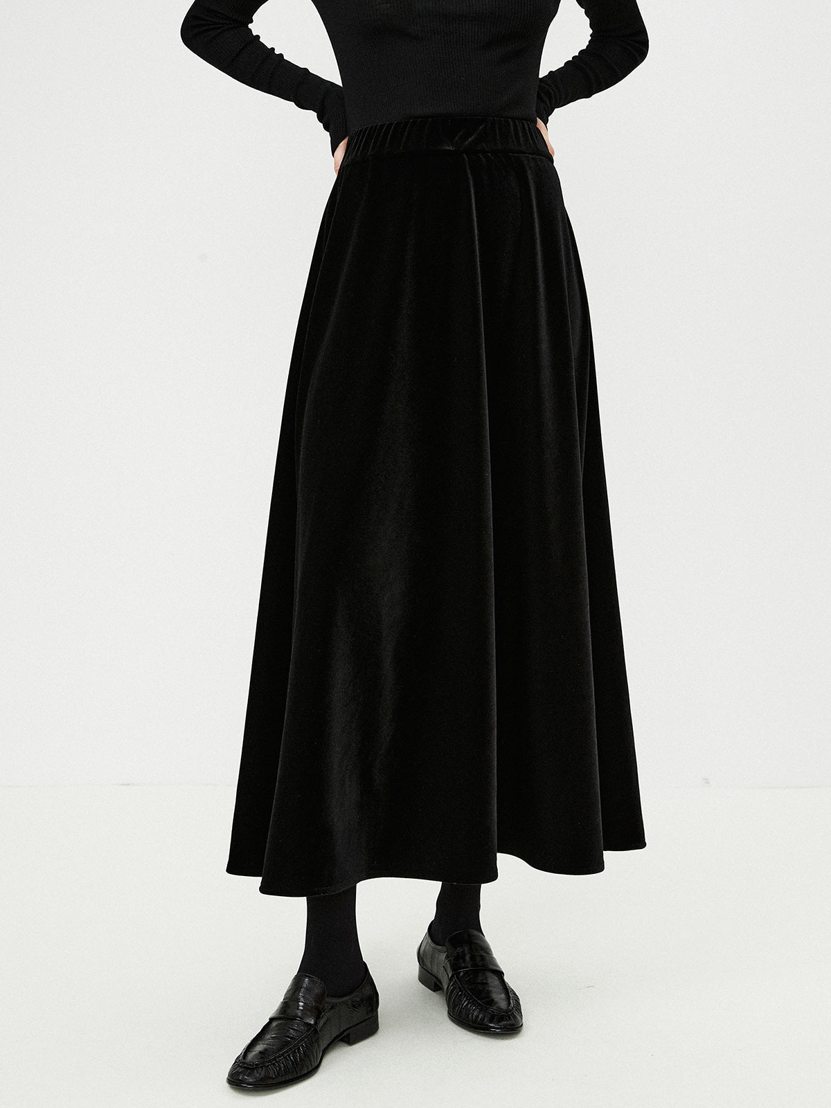 Velvet Flowy Skirt