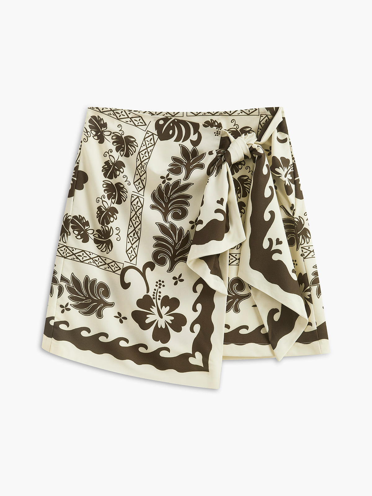 Tropical Plant Print Vacation Skirt Set