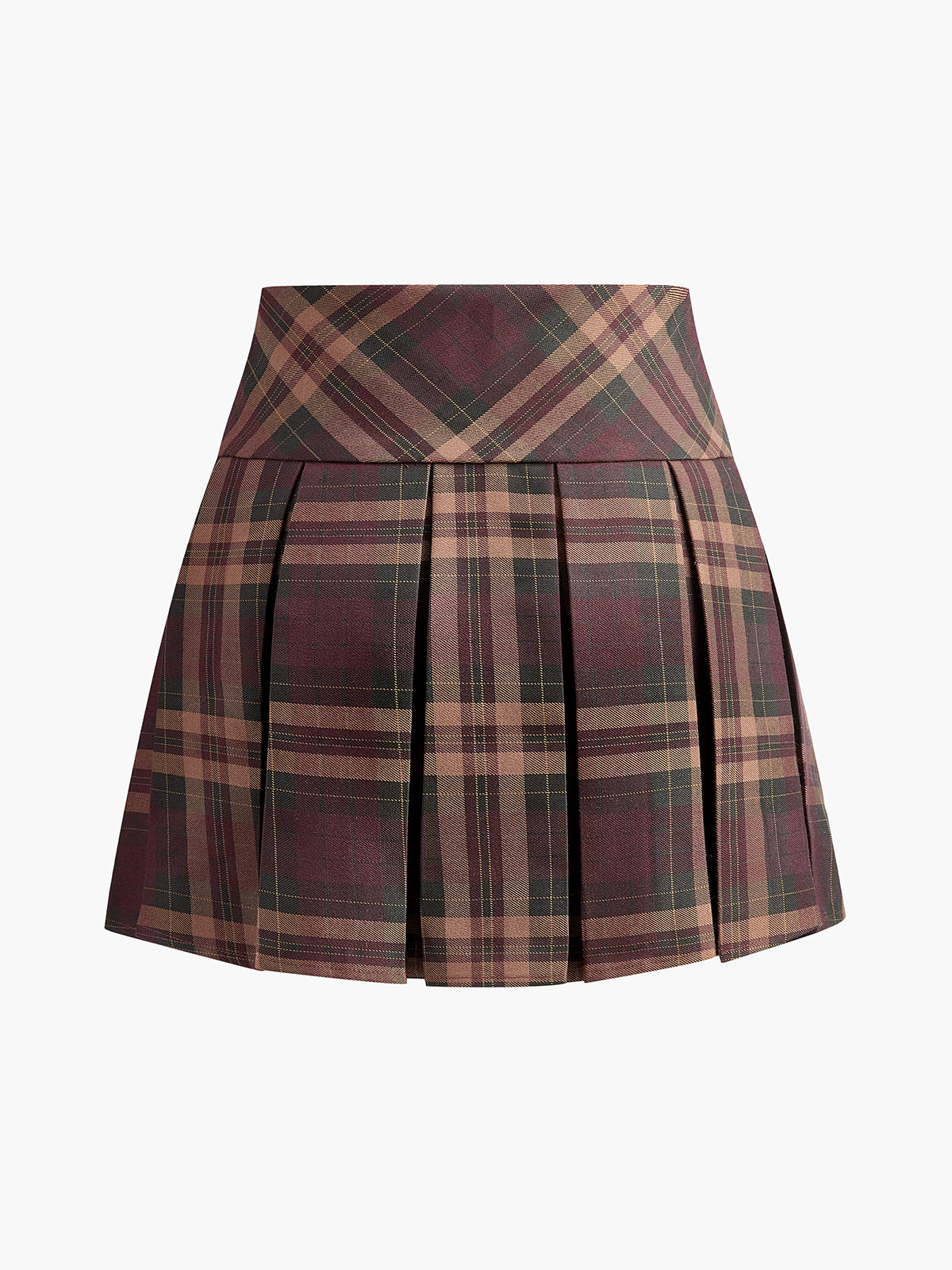 Checked Pleated Mini Skirt