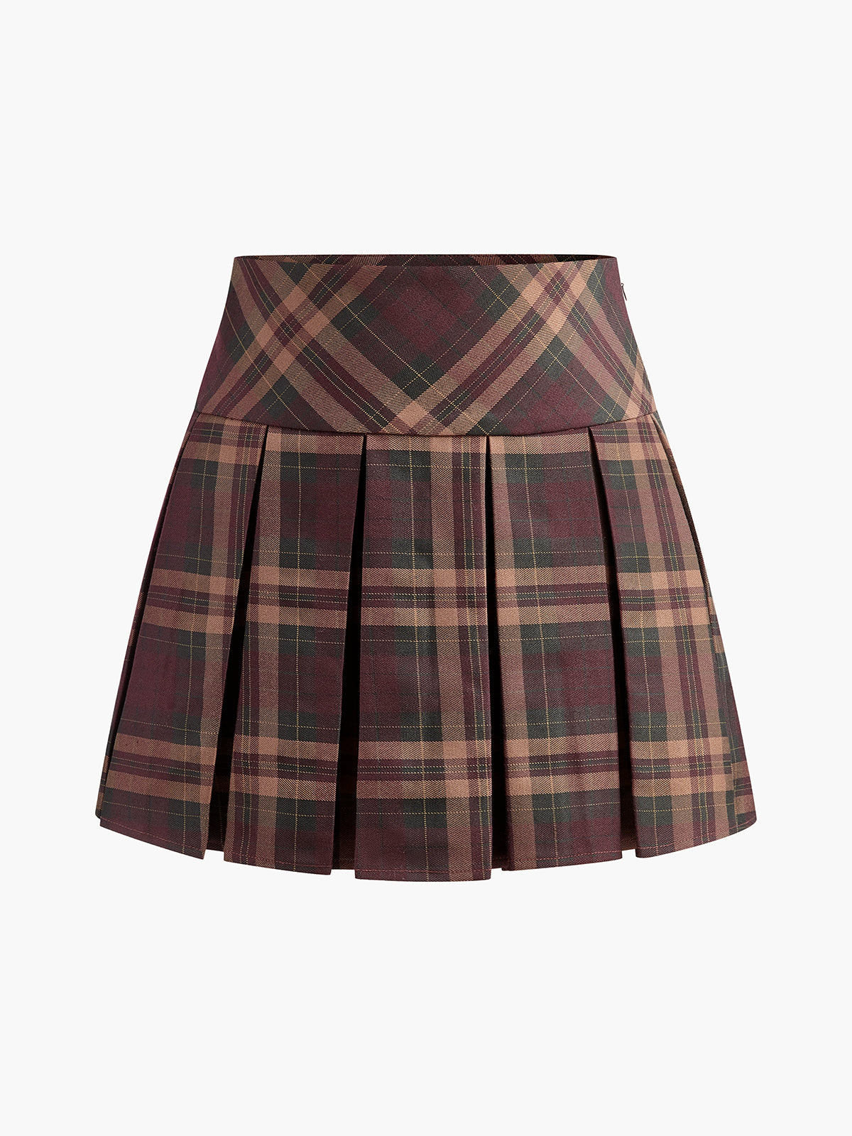 Checked Pleated Mini Skirt