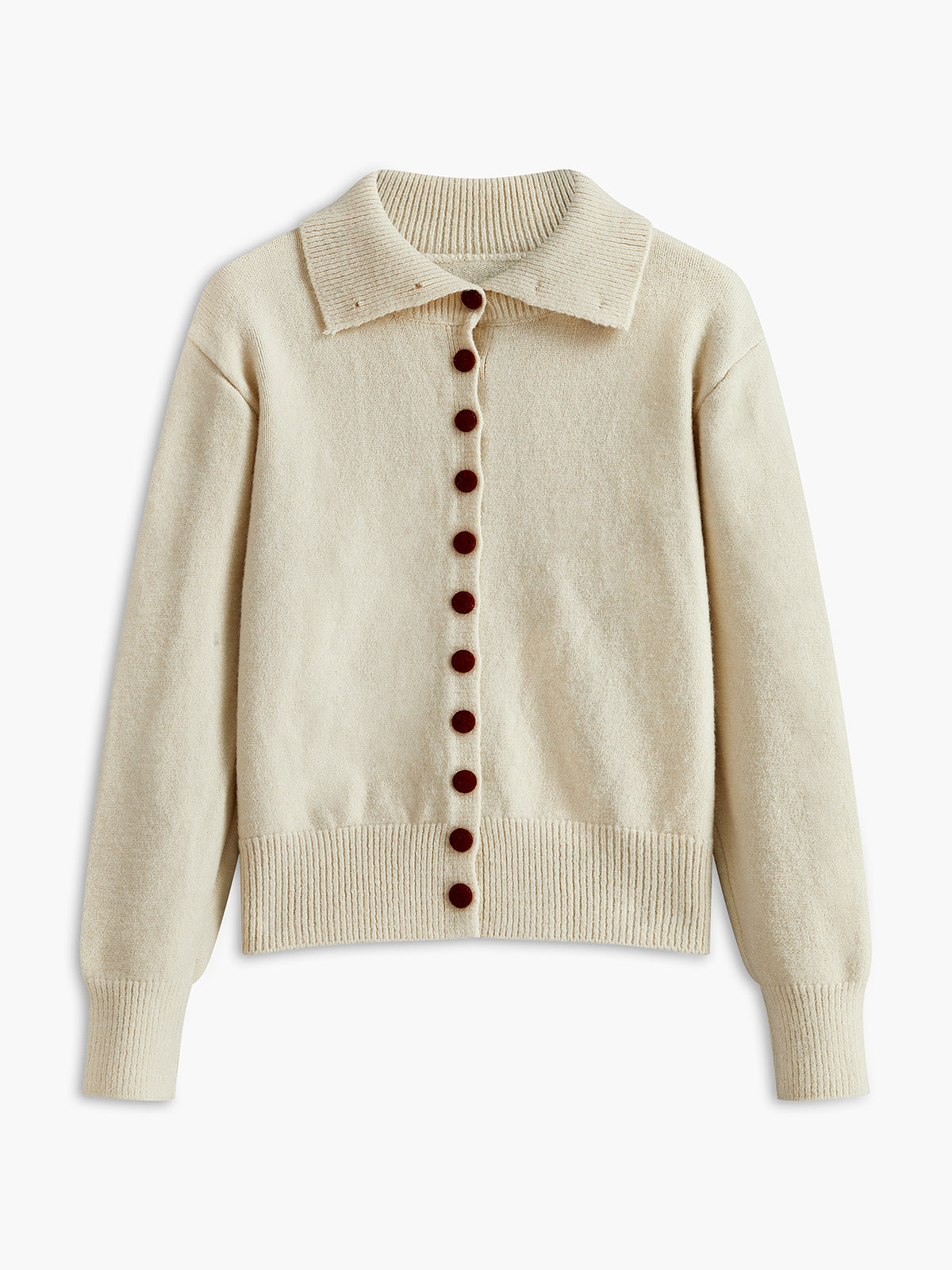 Turtleneck Contrast Button Cardigan