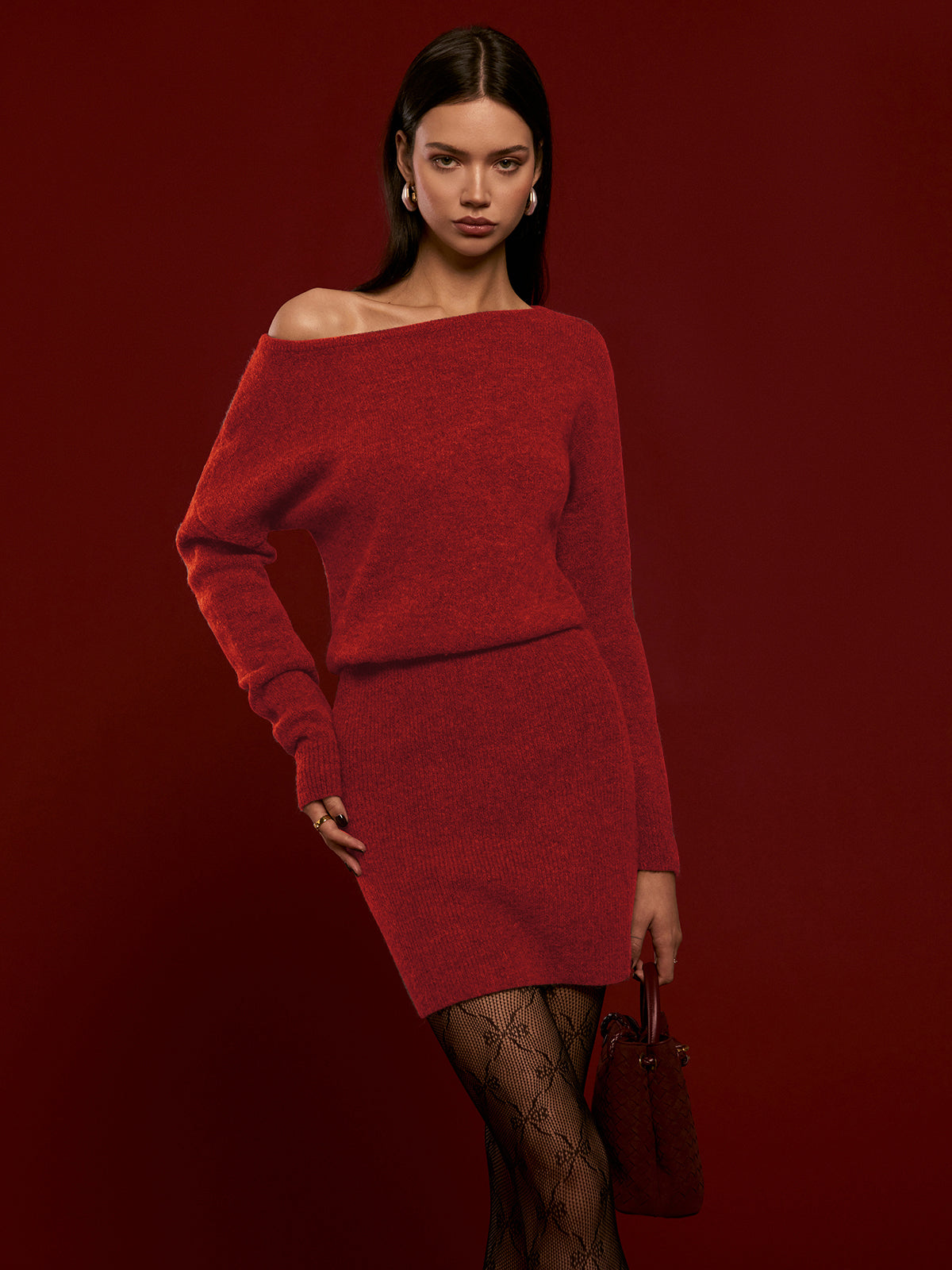 Wool-Blend Asymmetrical Sweater Dress