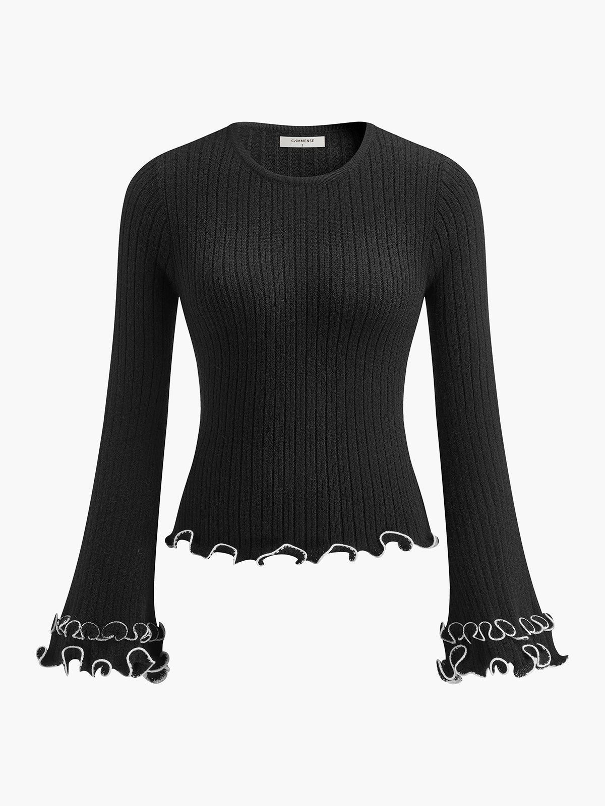 Contrast Ruffle Sweater