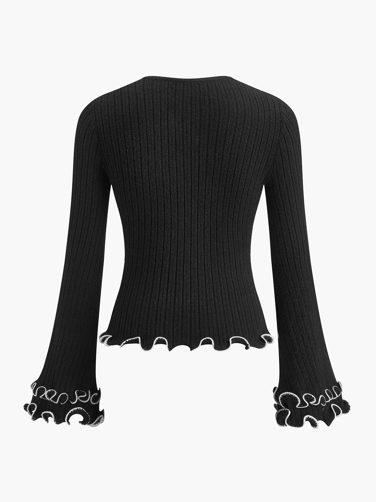 Contrast Ruffle Sweater