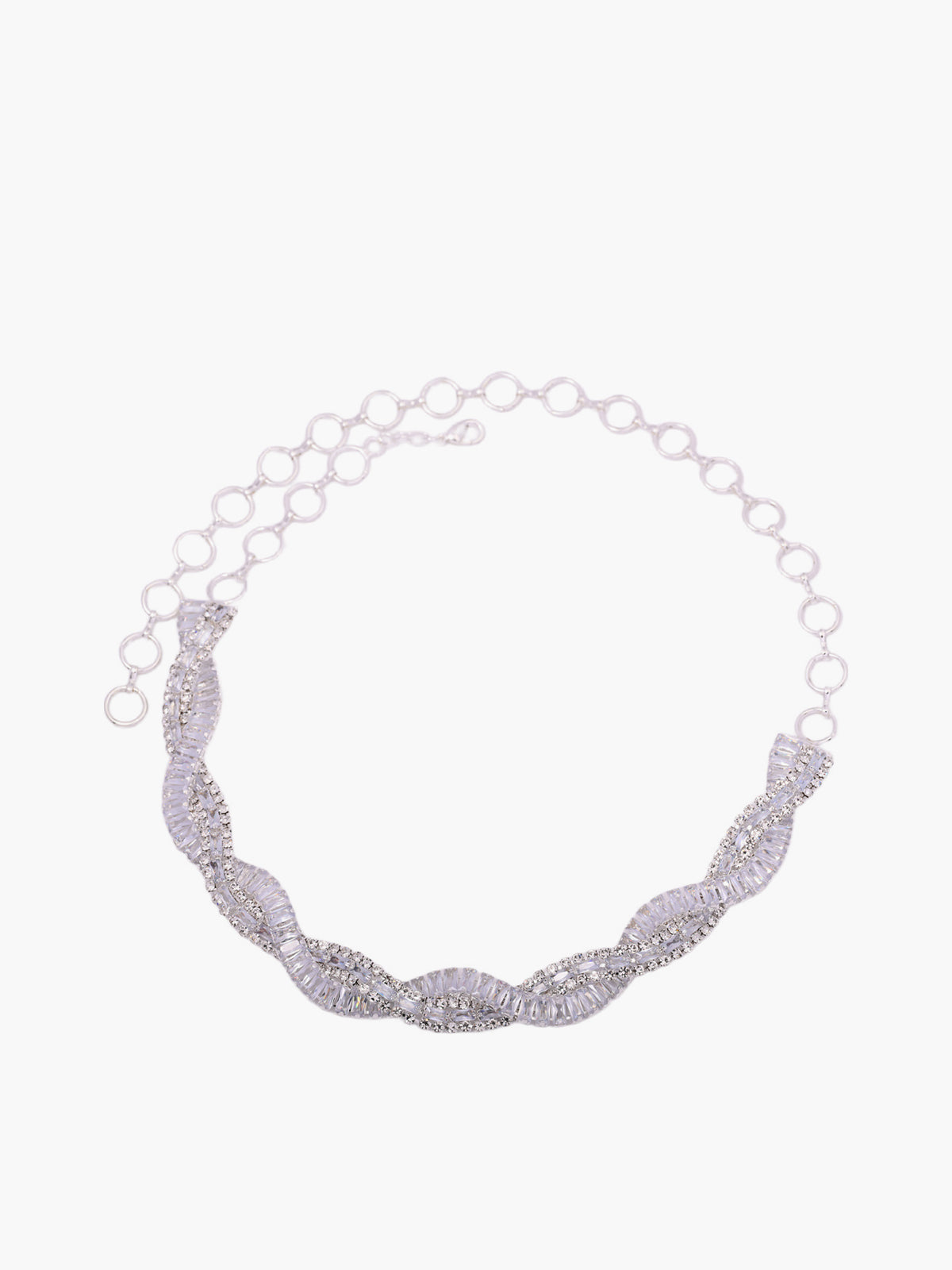 Rhinestone Twist Choker Necklace