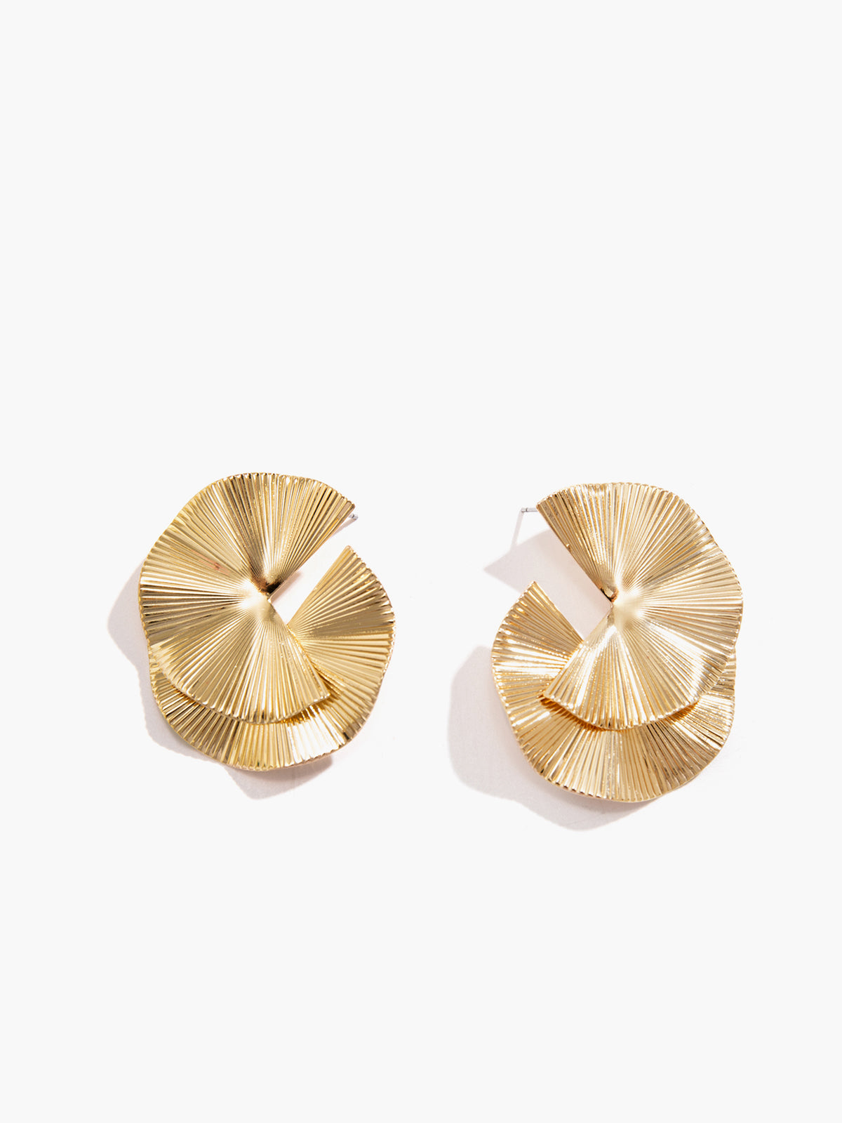 Ripple Hoop Stud Earrings