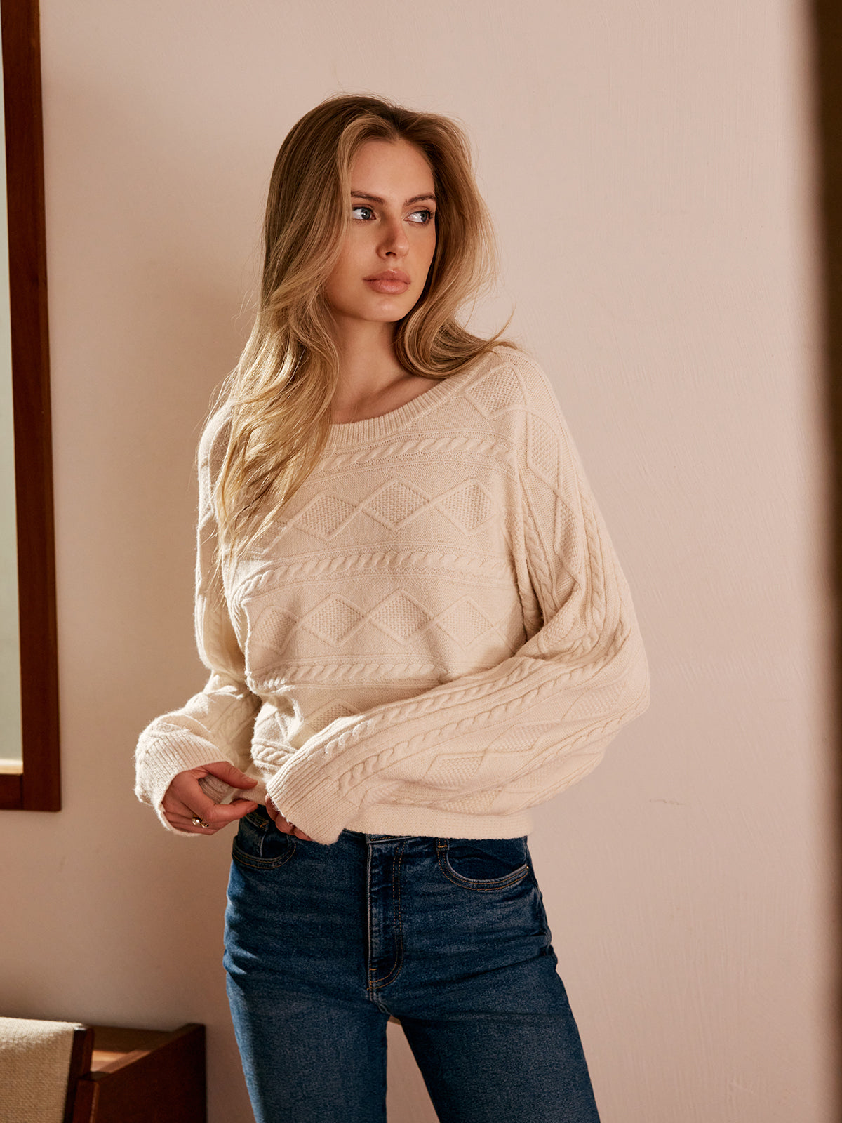 Tie Back Cable Knit Top