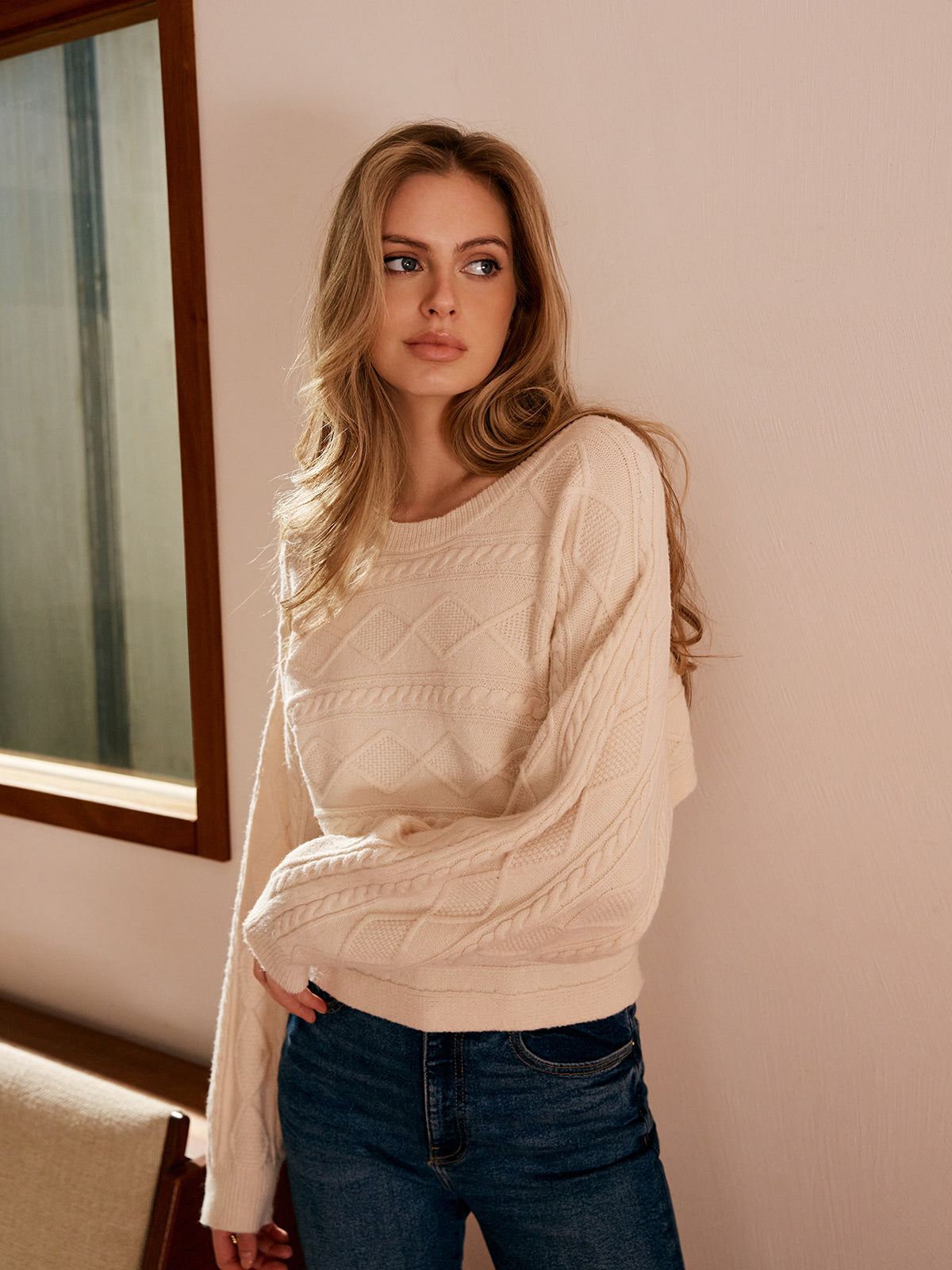 Tie Back Cable Knit Top