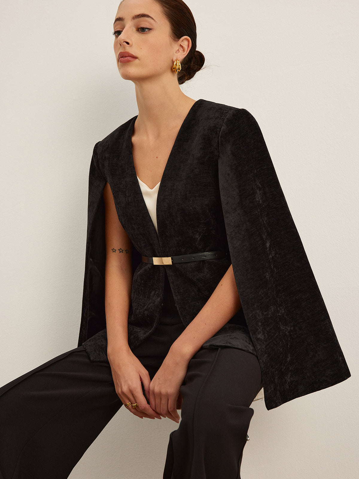 Velvet Belted Cloak