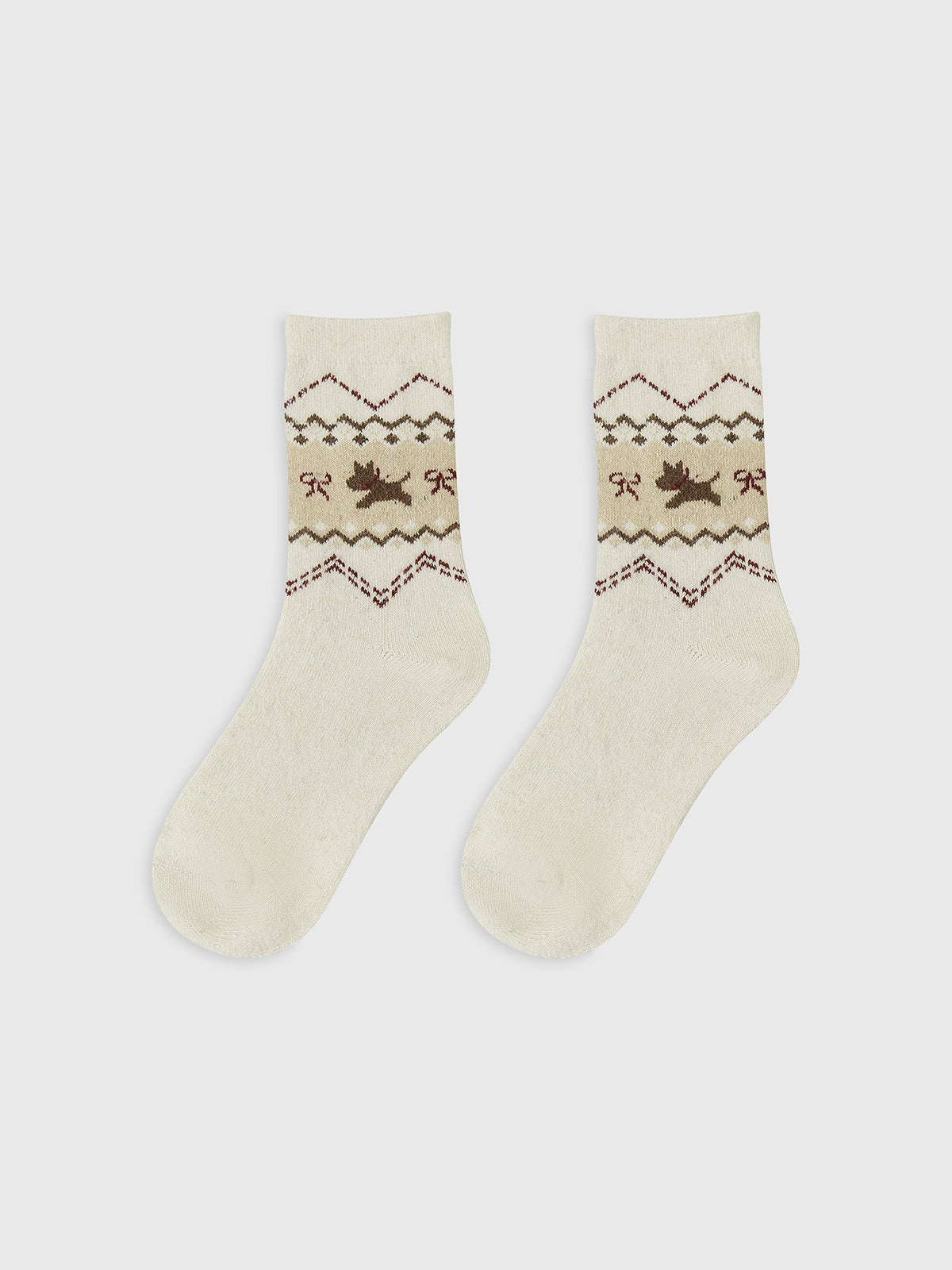 Wool-Blend Puppy-Pattern Socks