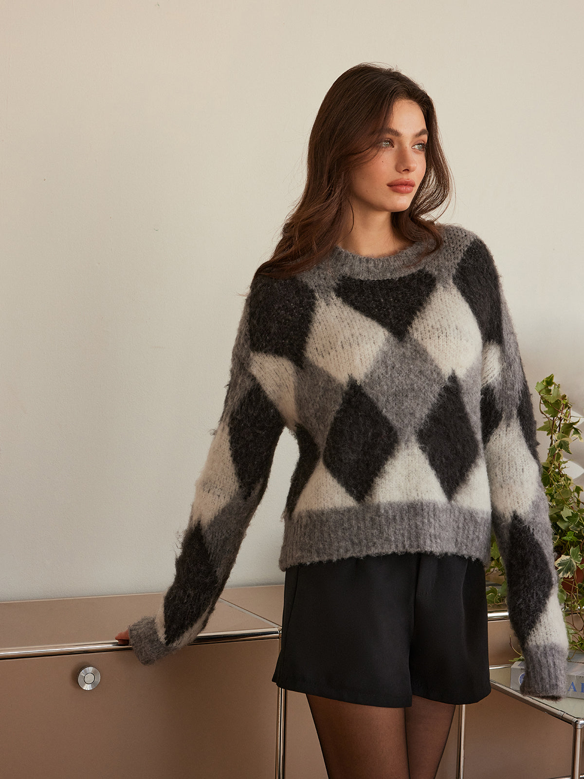 Wool-Blend Color Block Cozy Sweater