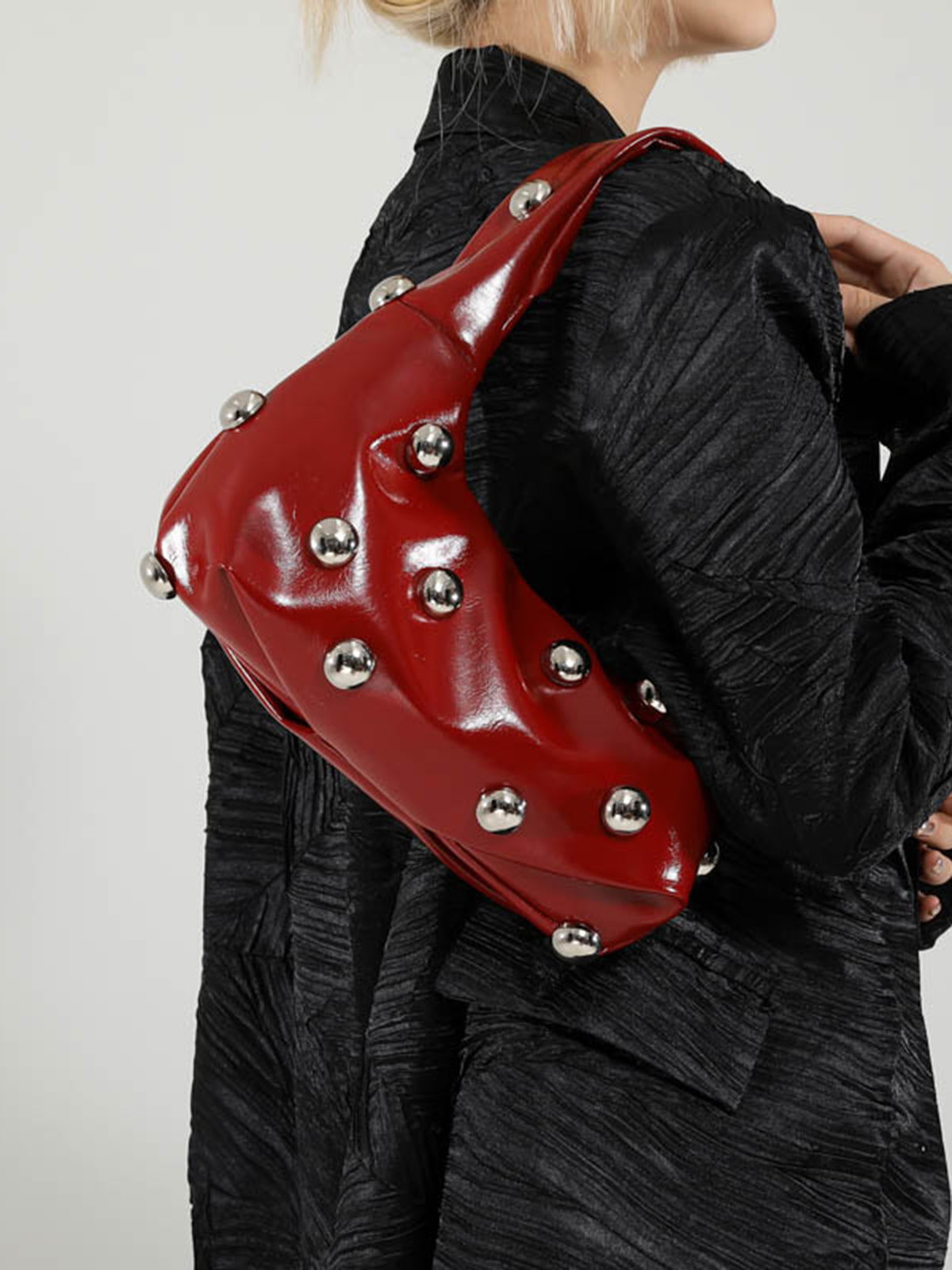 Rounded Studded Armpit Bag