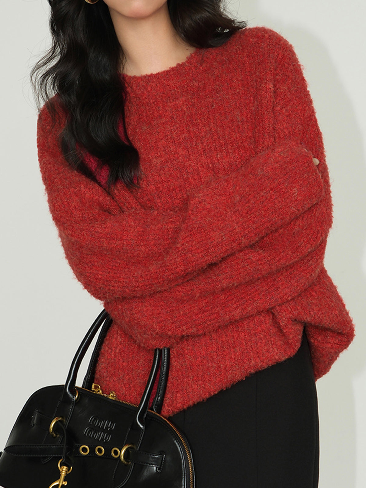 Wool-Blend Elegant Ribbed Sweater