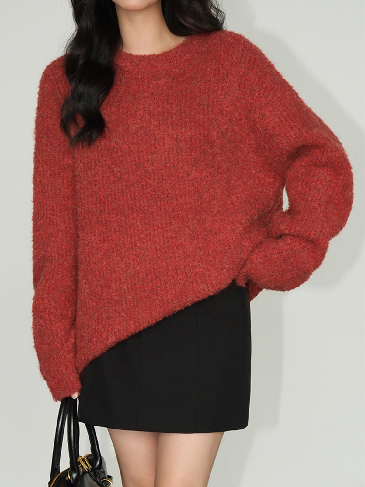 Wool-Blend Elegant Ribbed Sweater