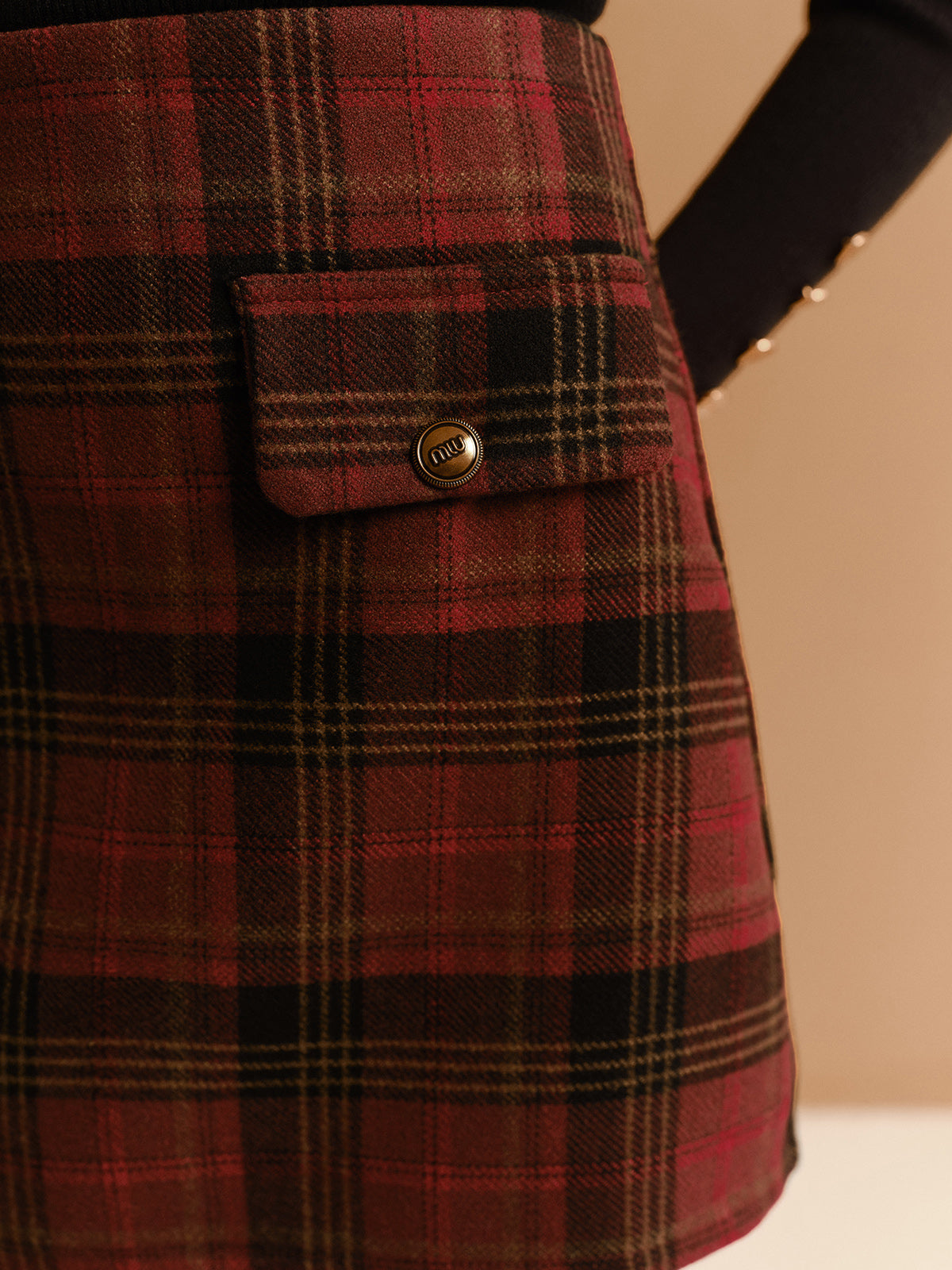 Tweed Checked Mini Skirt