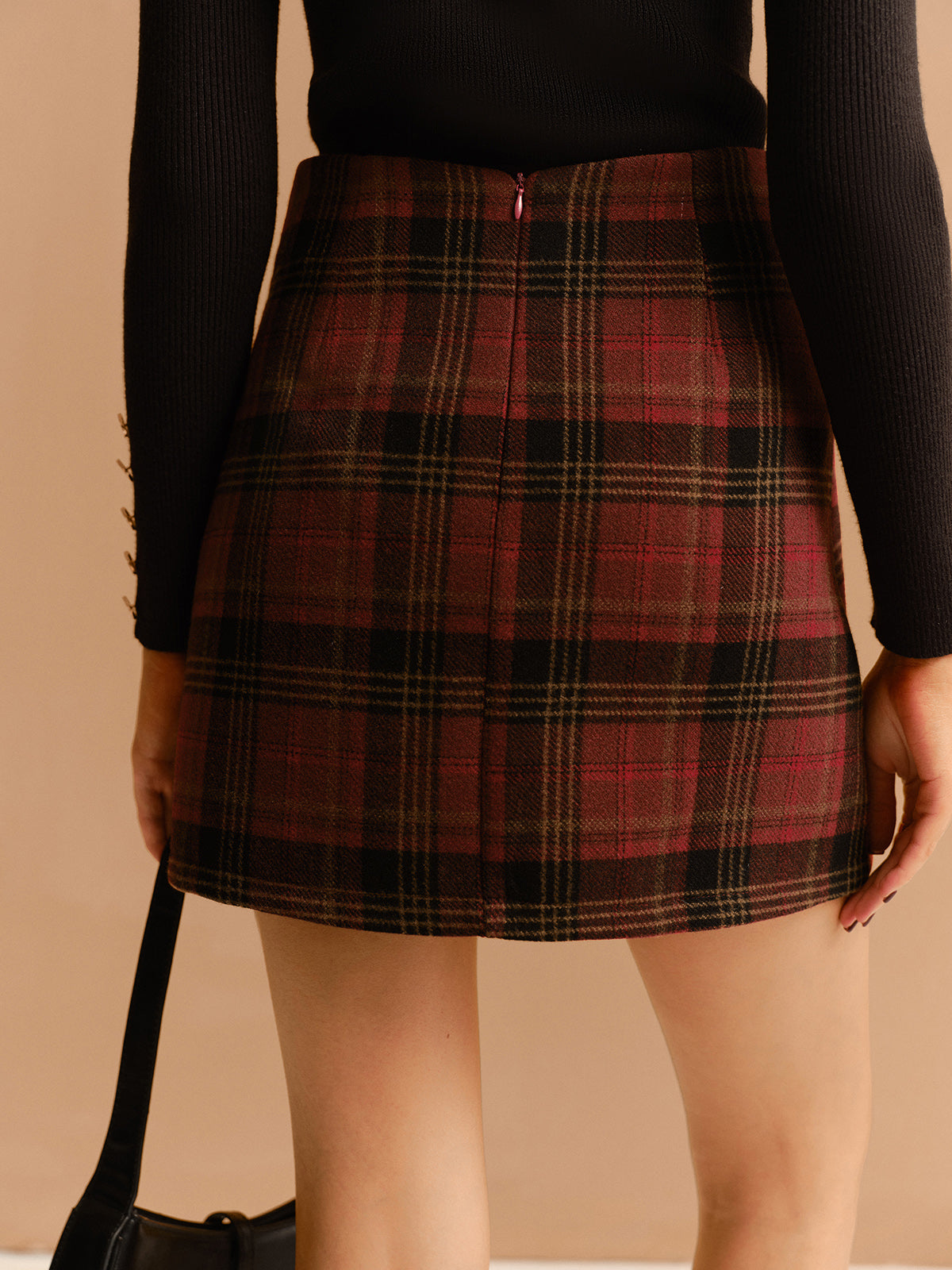 Tweed Checked Mini Skirt