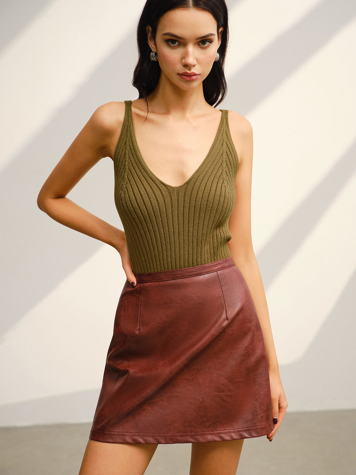 V-Neck Ribbed Sweater Co-ords