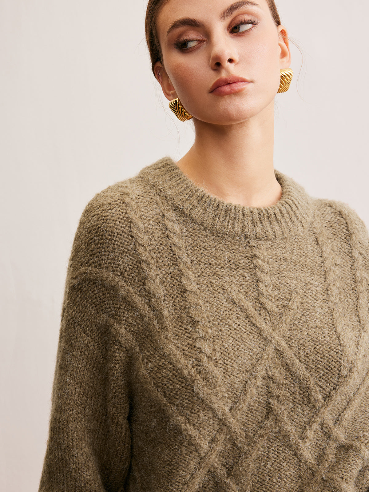 Wool-Blend Twist Shift Sweater