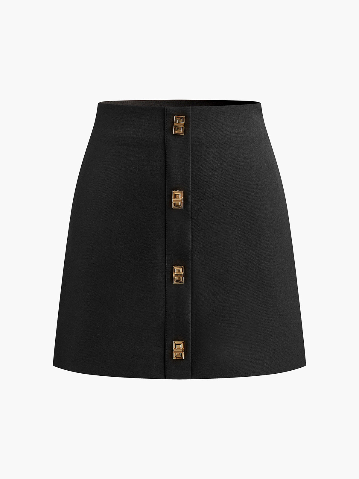 Metal-Decor Zipper Mini Skirt