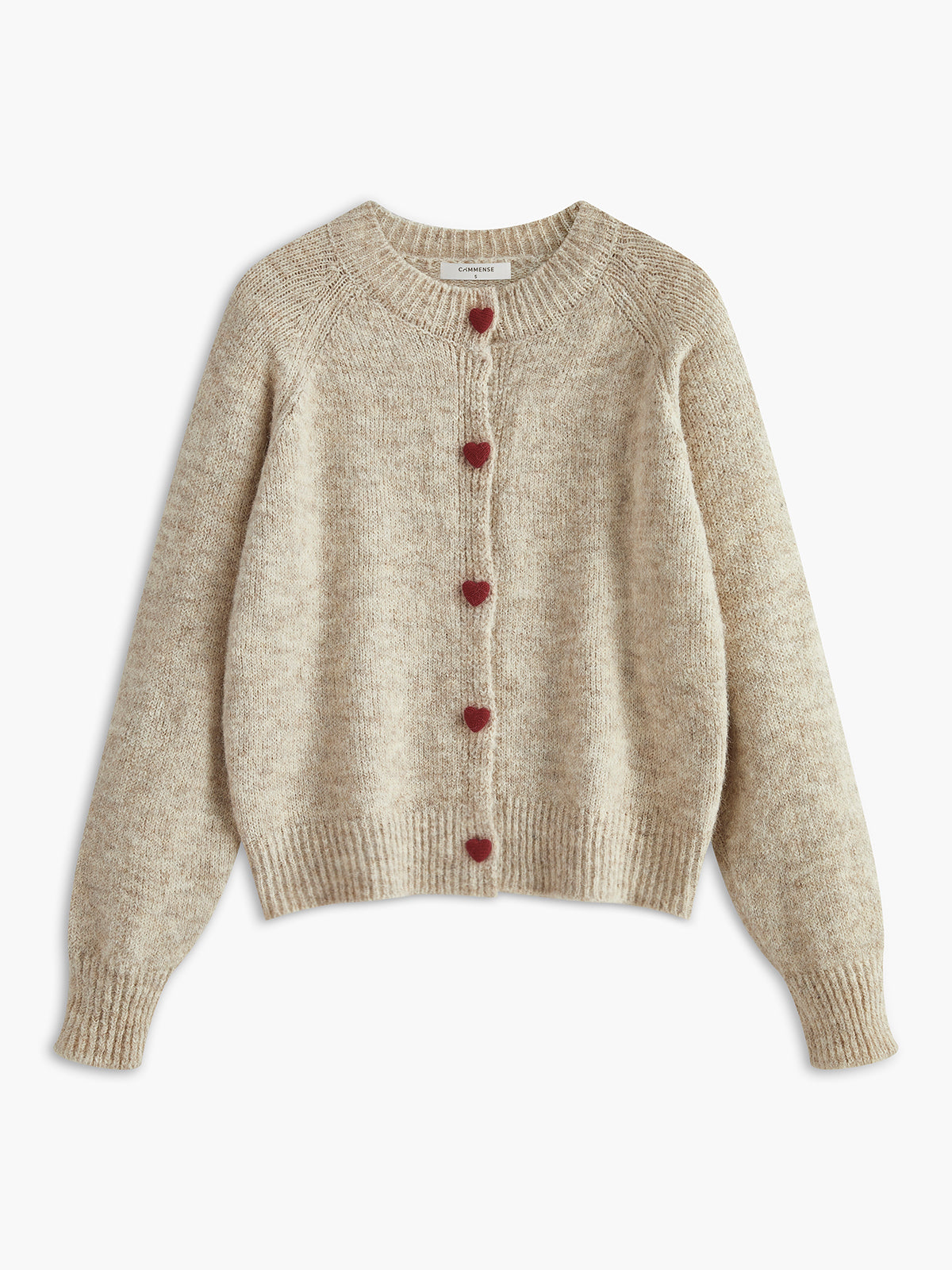 Elegant Heart-Button Cardigan