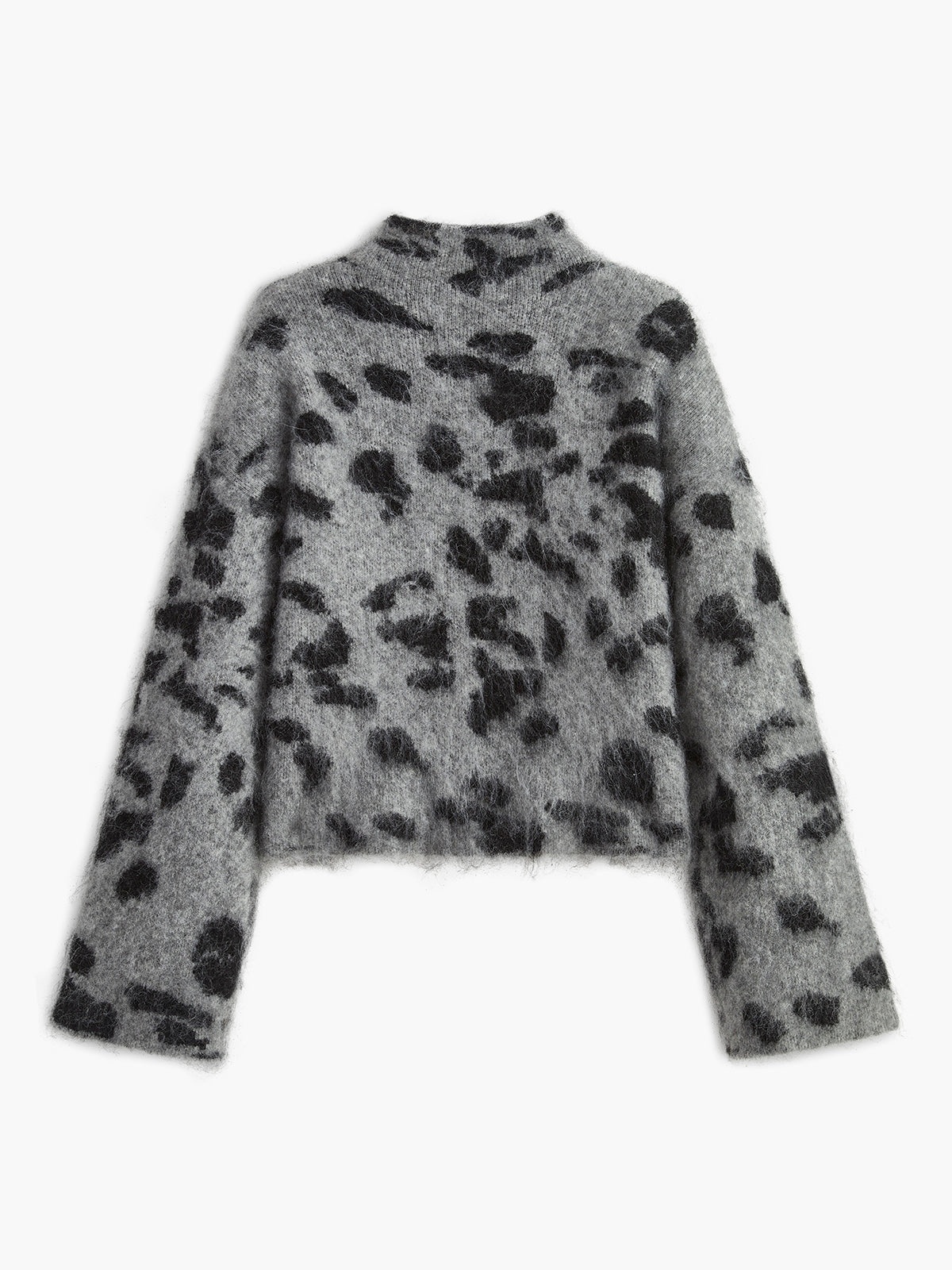 Wool-Blend Leopard Fuzzy Sweater