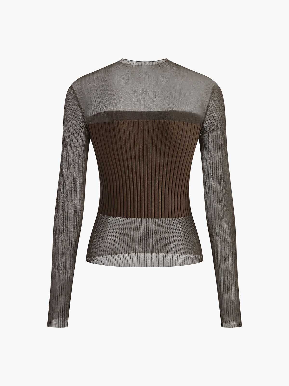 Sheer Panel Slim Sweater