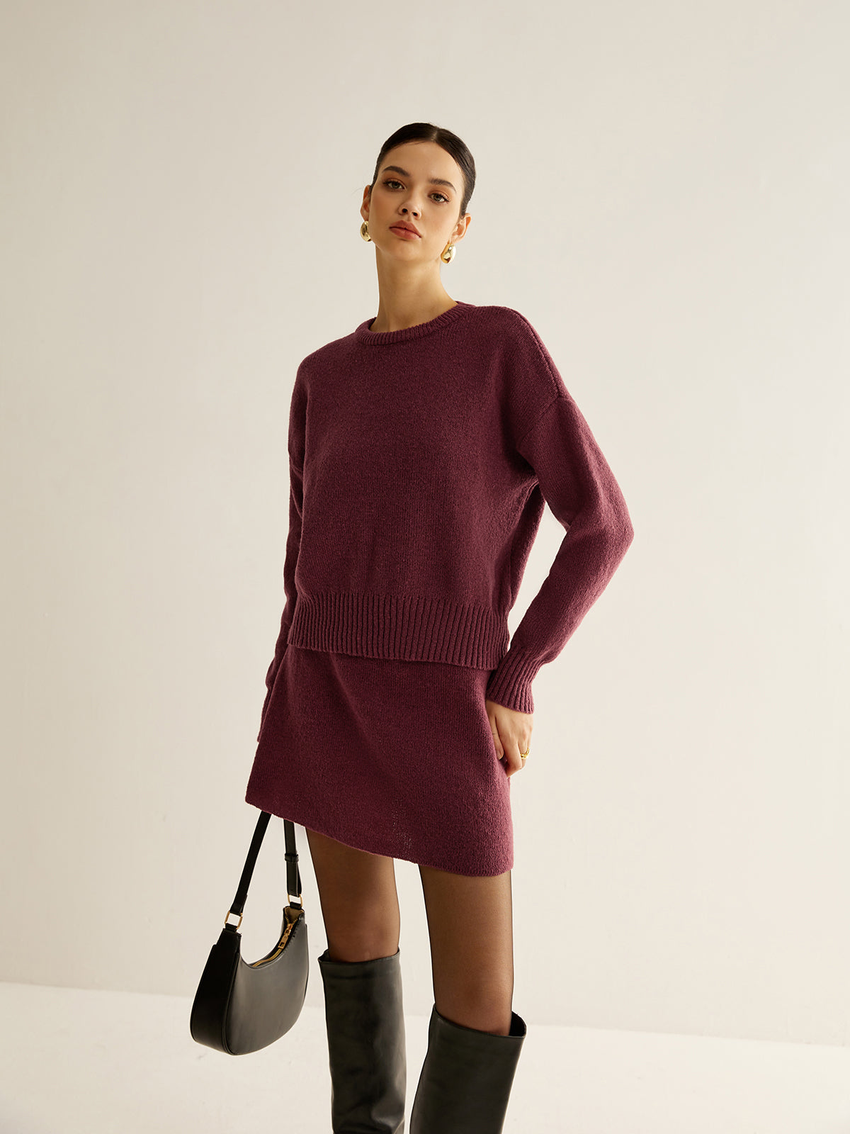 Minimalist Plain Soft Sweater Co-ords