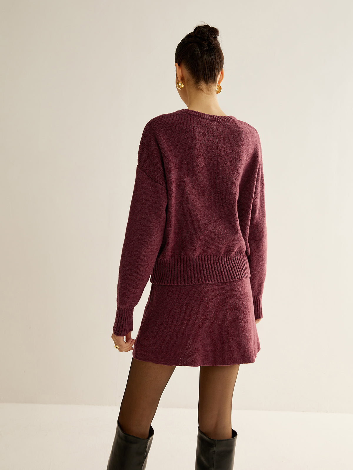 Minimalist Plain Soft Sweater Co-ords