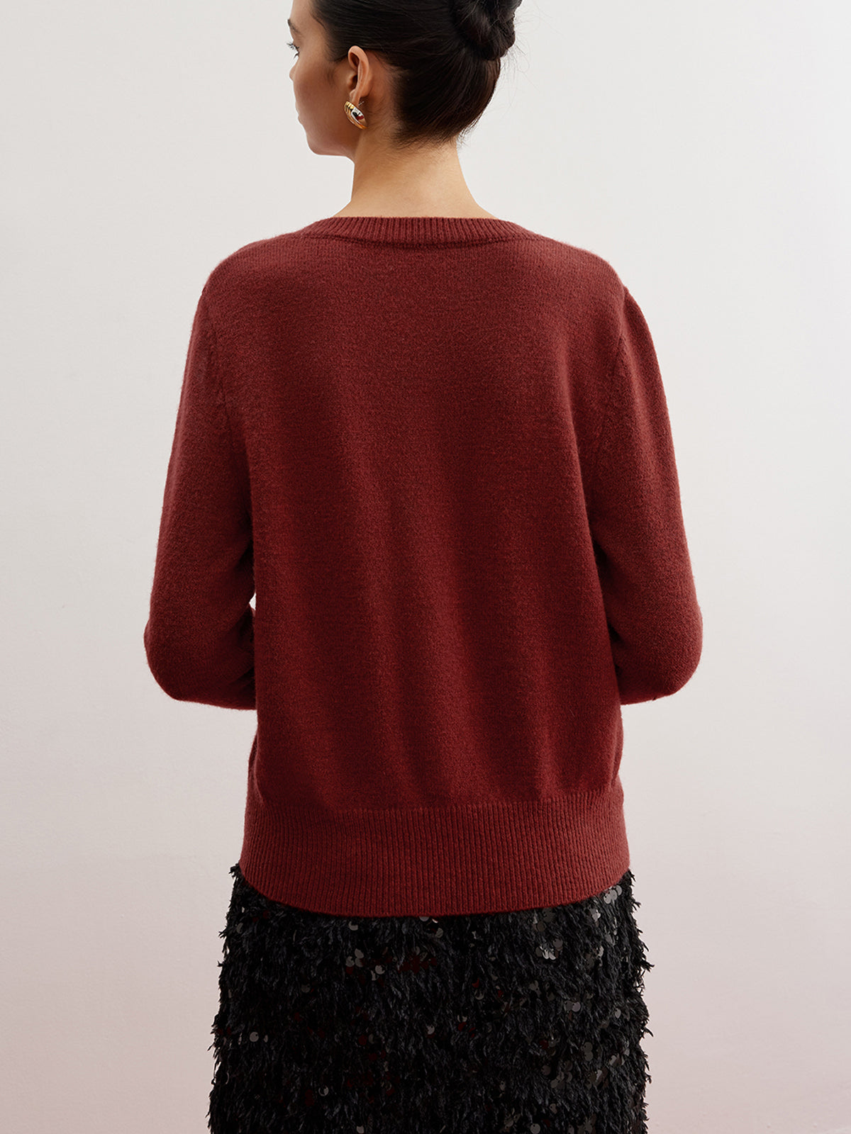 Bow Detail Split Pullover Sweater