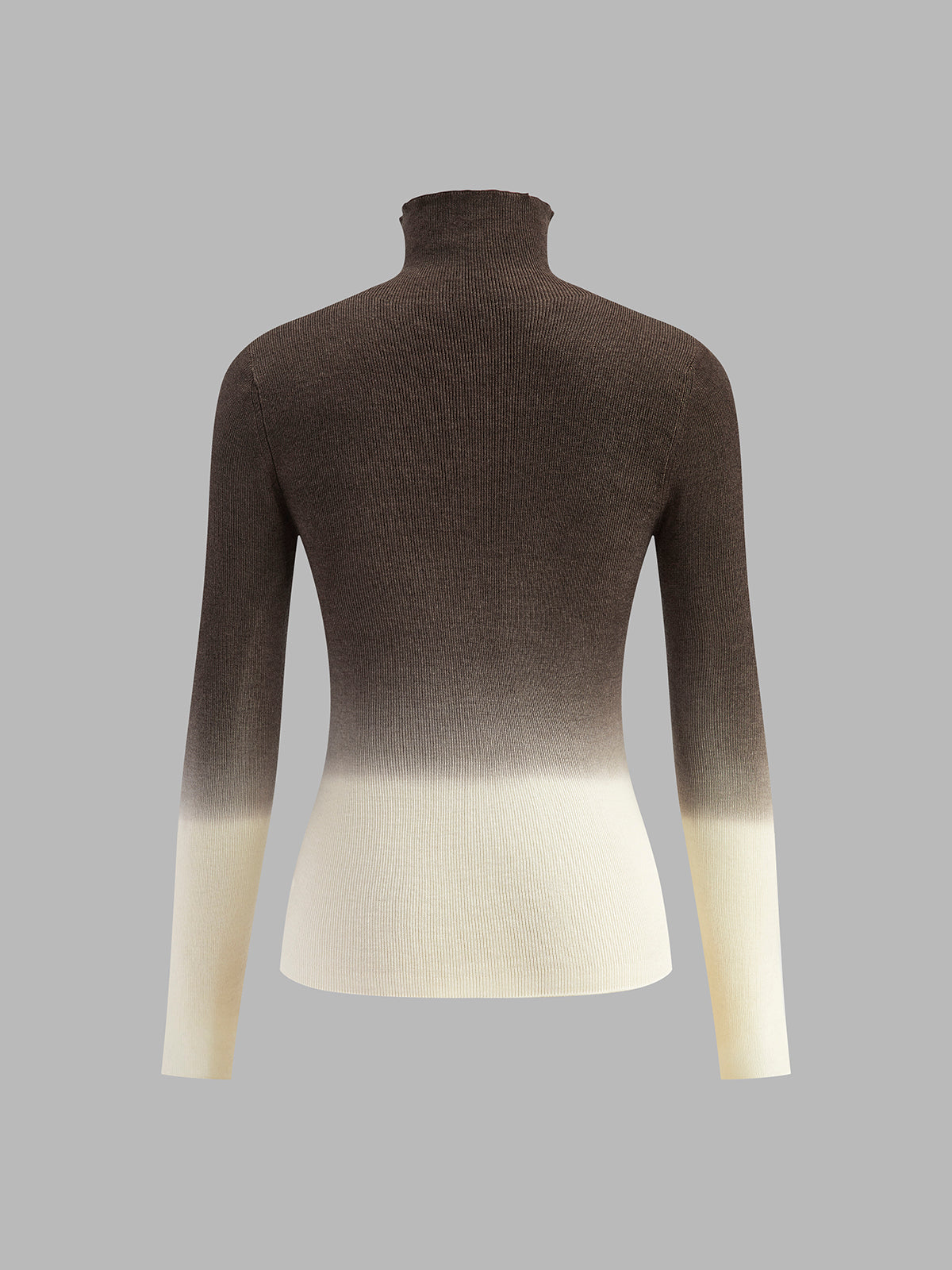 Wool-Blend Ombre Slim Knit Top