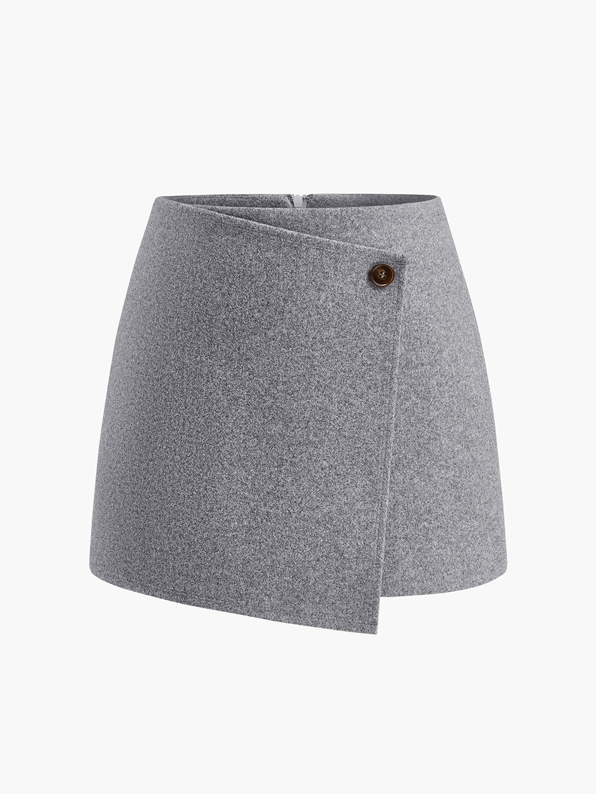 Button Tweed Warm Skirt