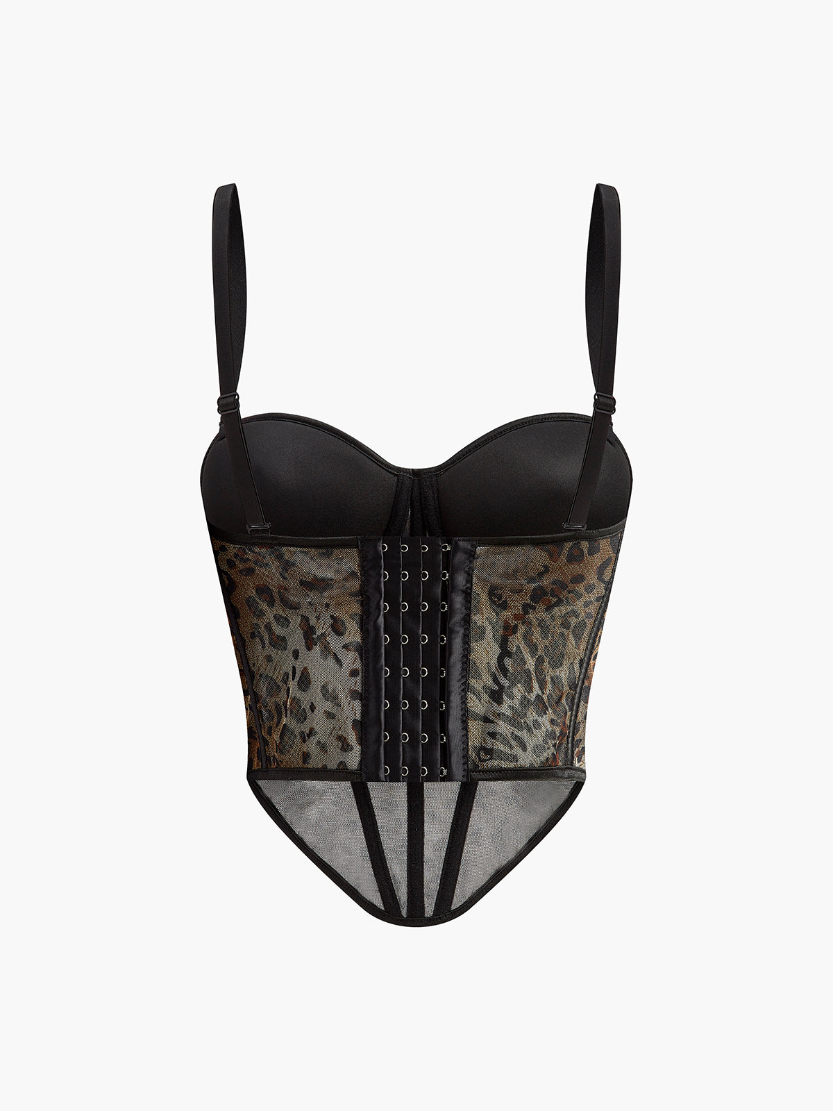 Leopard Printed Spaghetti Strap Corset