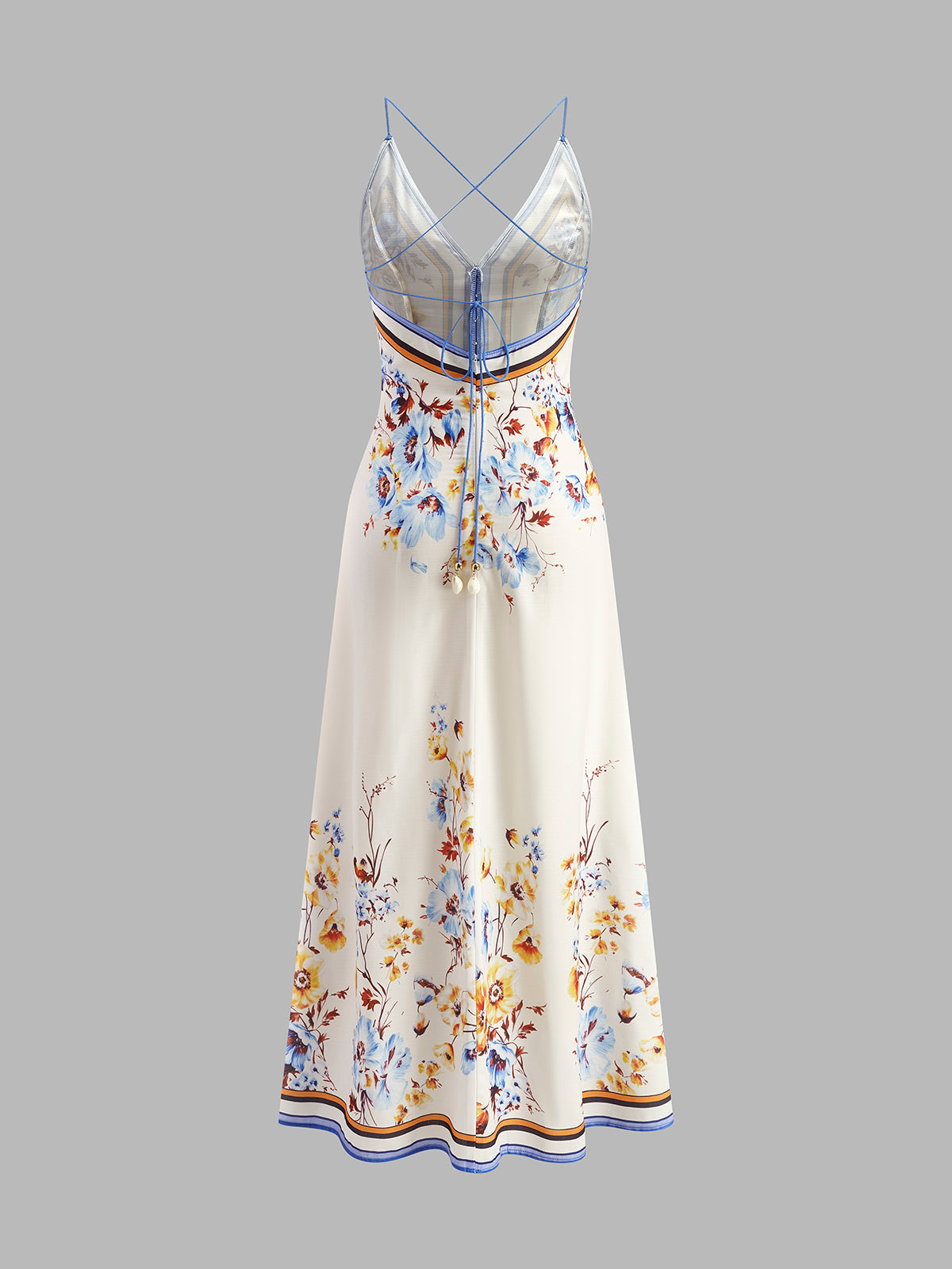 Casual Floral Printed Halter Long Dress