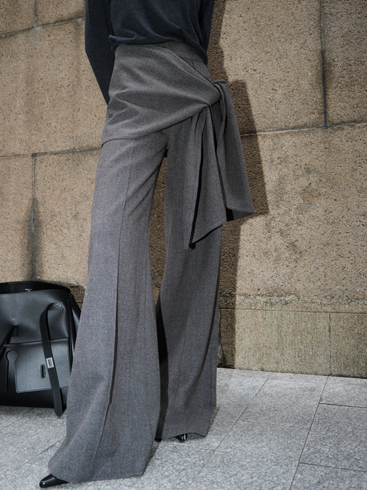 Utility Mid-Waist Knotted Design Pants