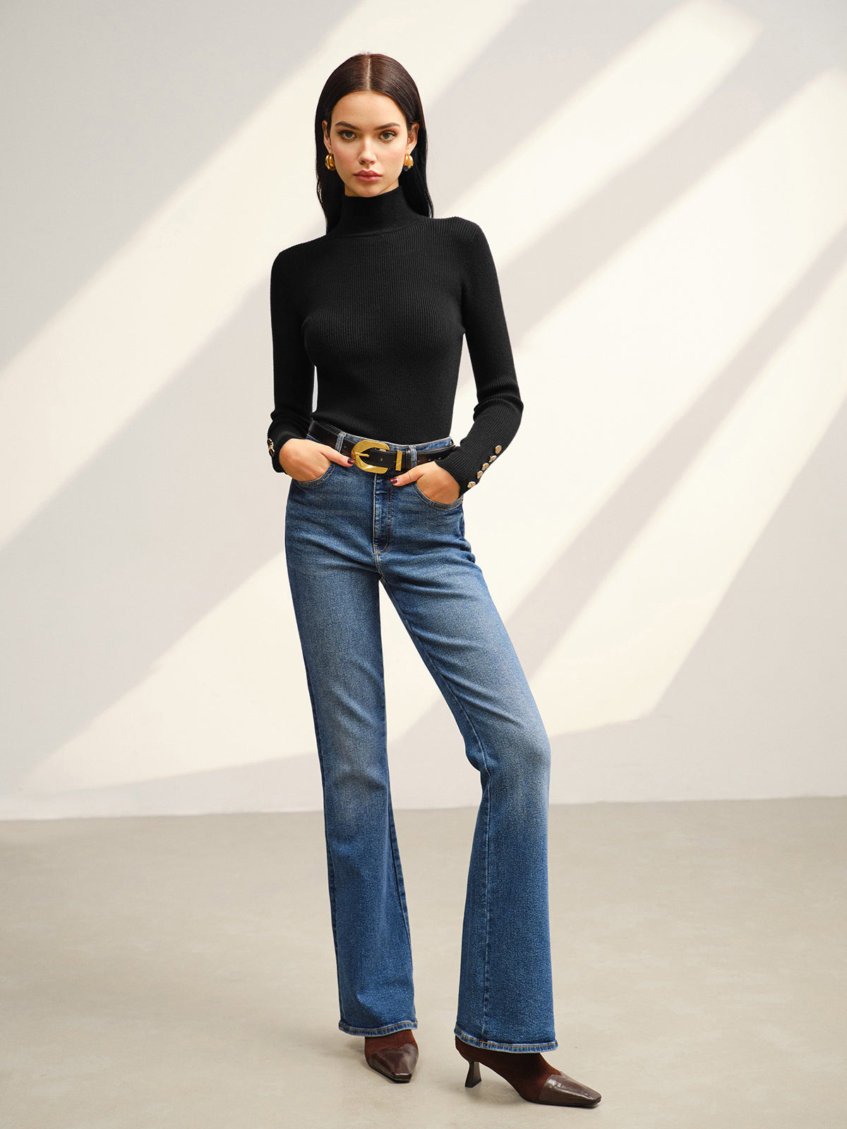 Versatile Mock Neck Skinny Sweater