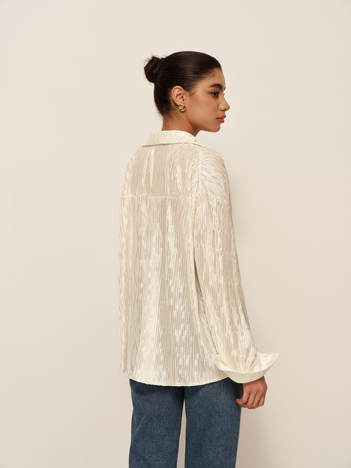 Textured Semi-Sheer Blouse