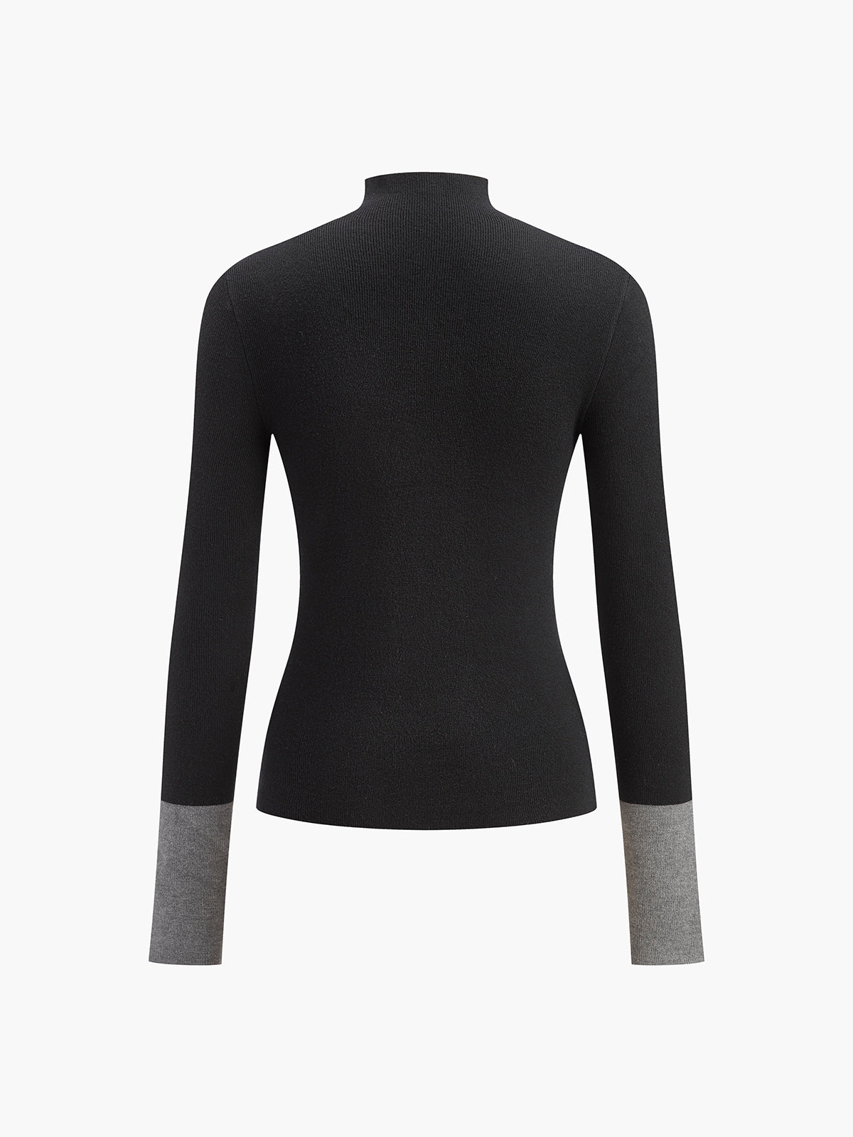 Long Sleeve Contrast Cuff Knit Top