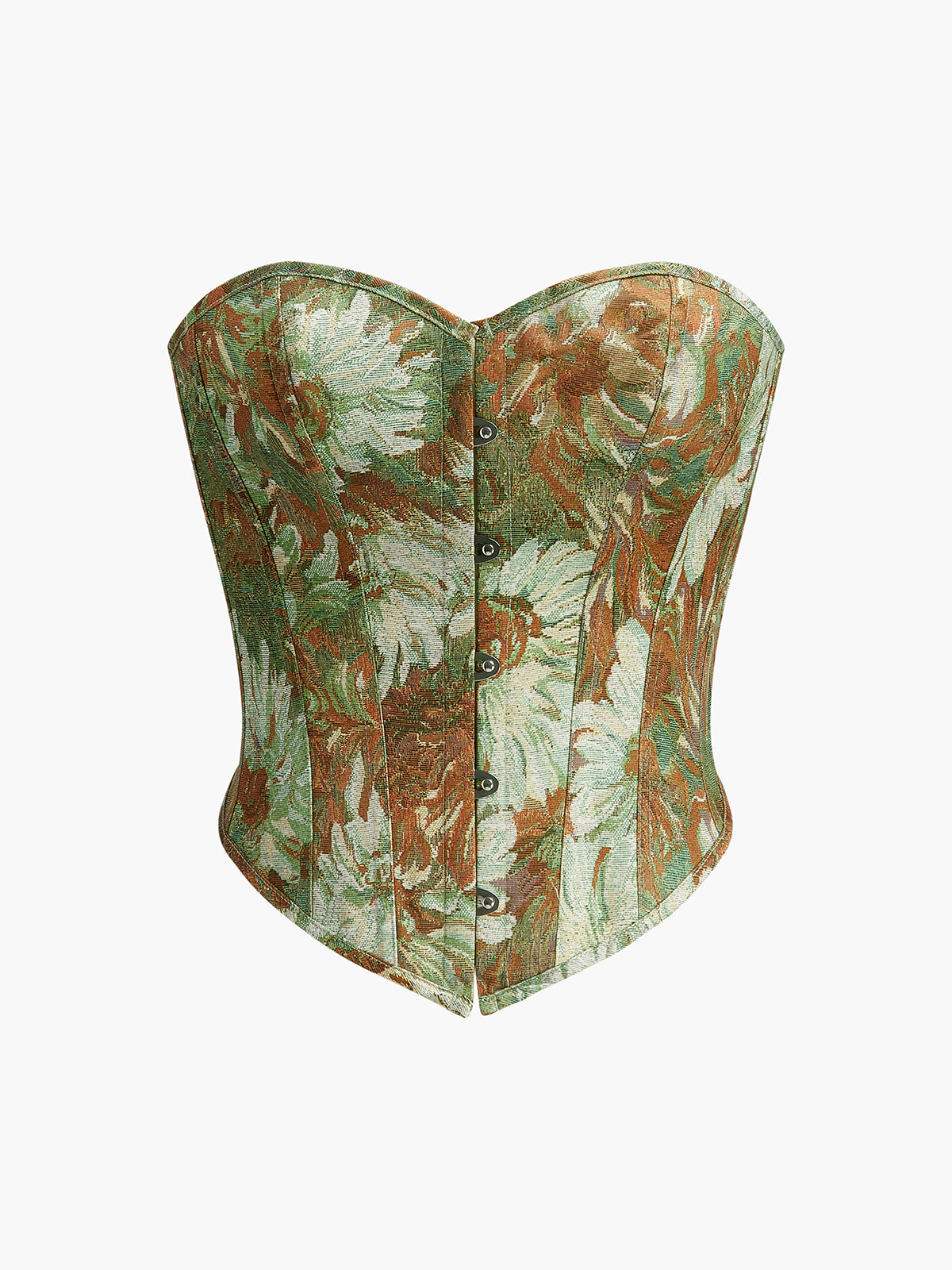 Floral Front Button Corset