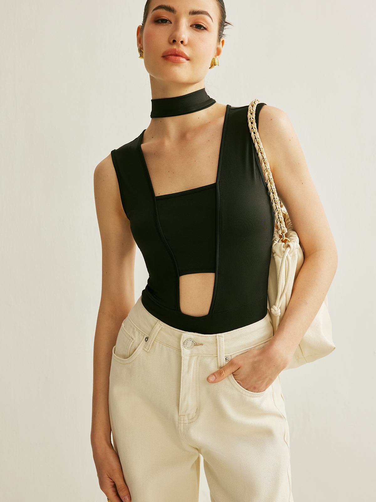 Athleisure Sleeveless Cutout Bodysuit