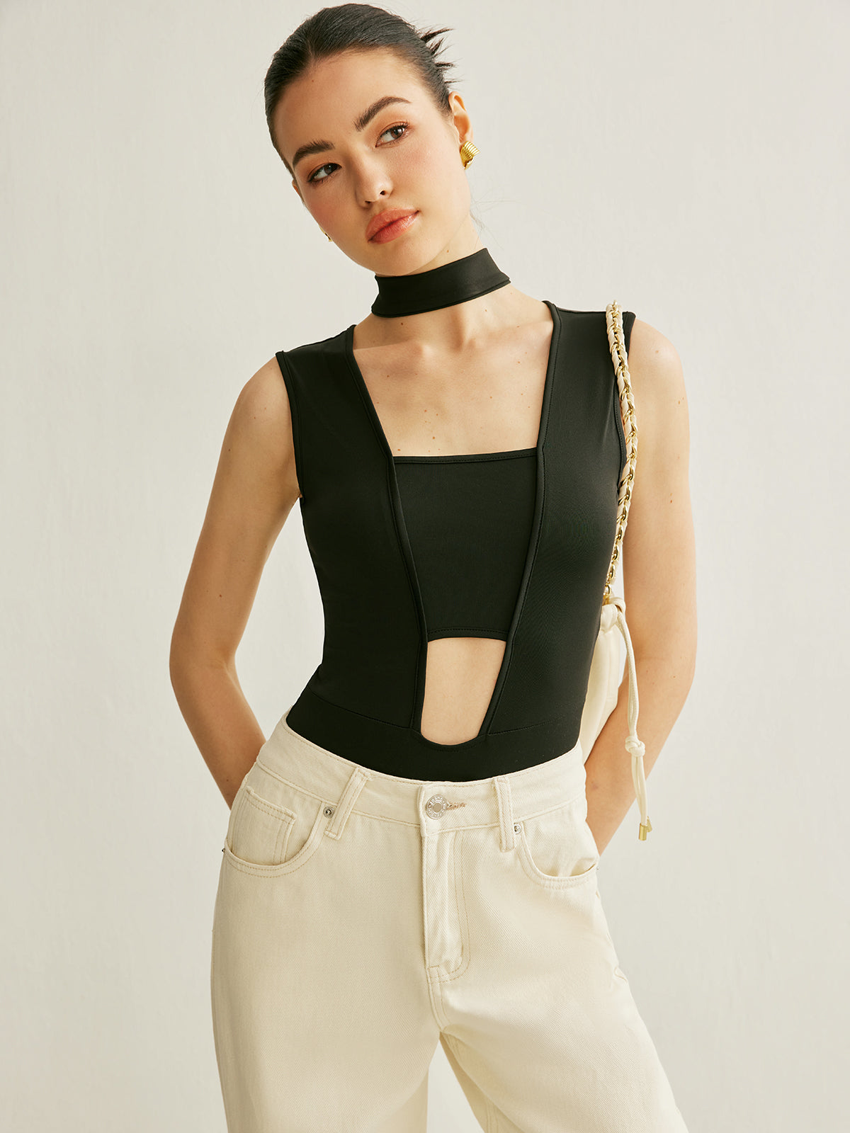 Athleisure Sleeveless Cutout Bodysuit