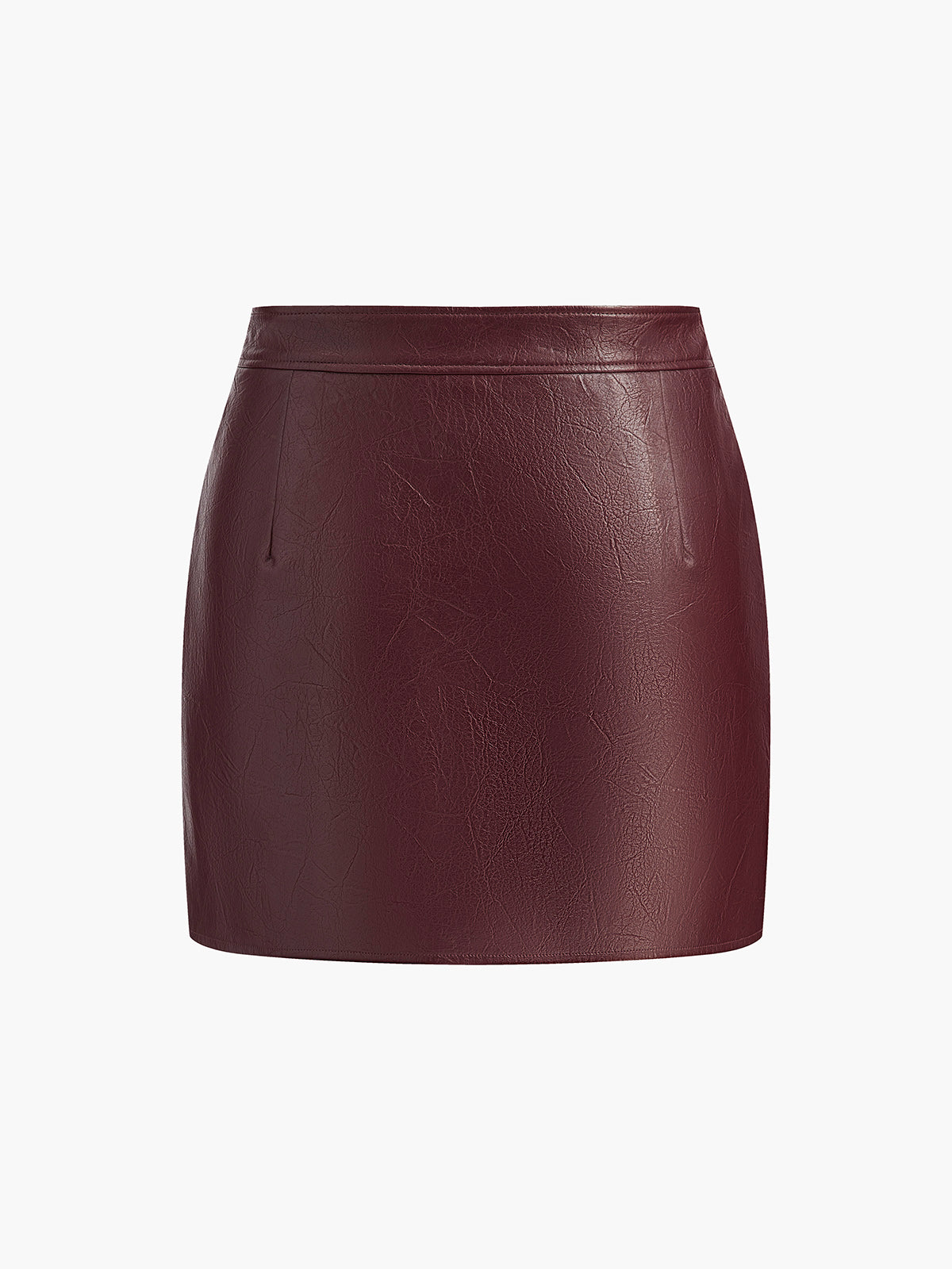 Metal-Detail Faux Leather Pockets Mini Skirt