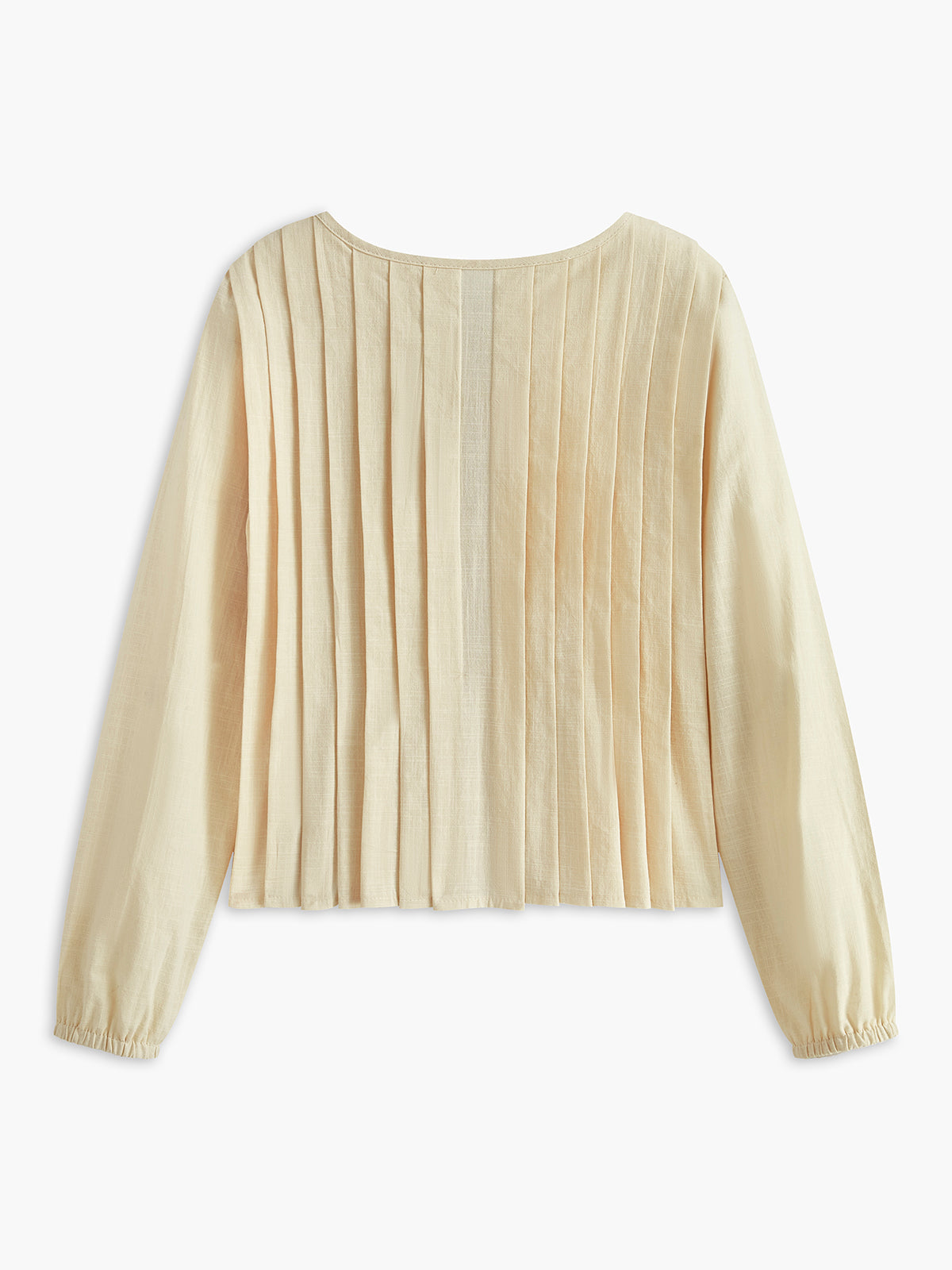 Pleated Tie-Neck Top