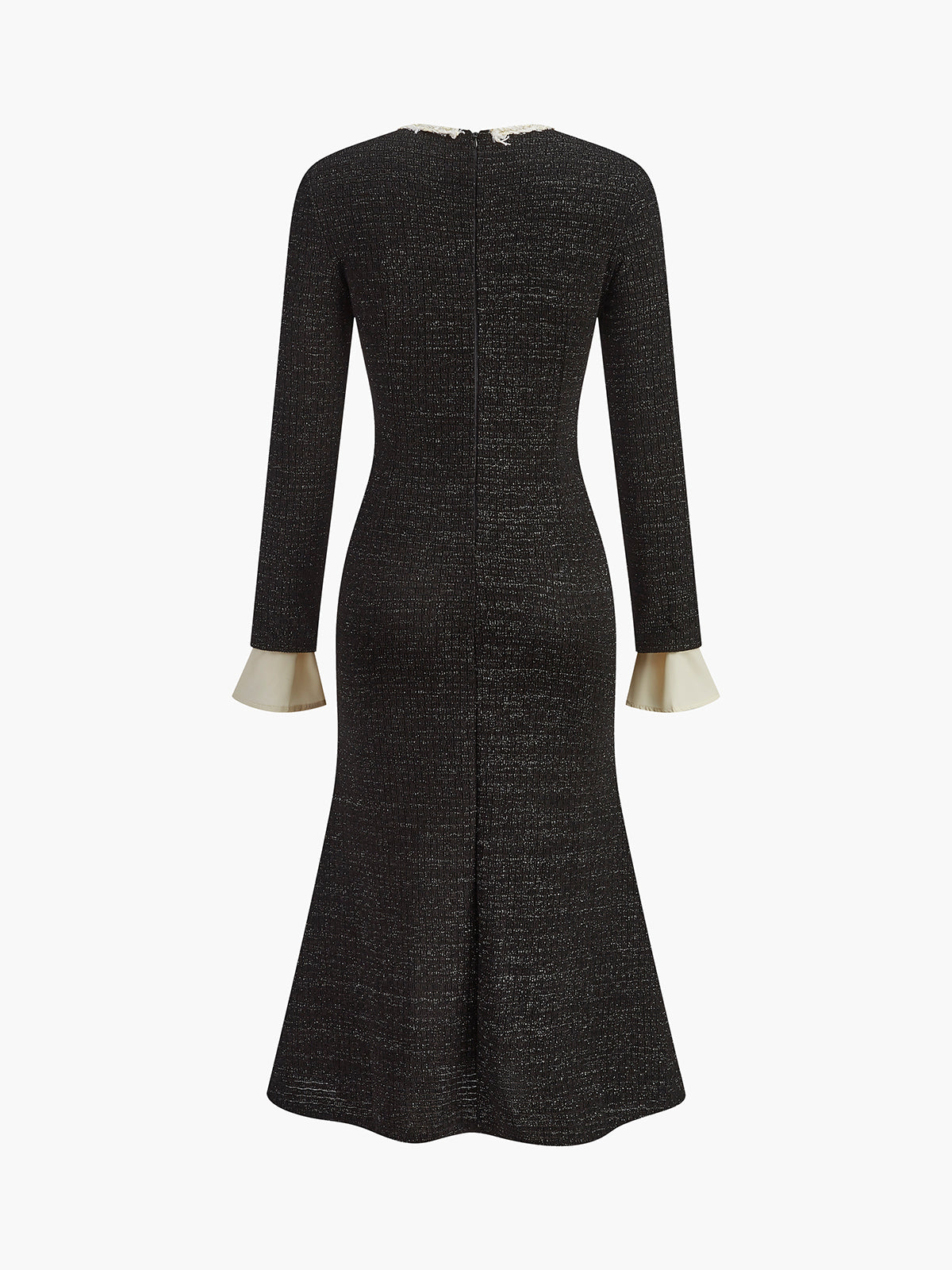 Contrast Binding Tweed Slim Dress