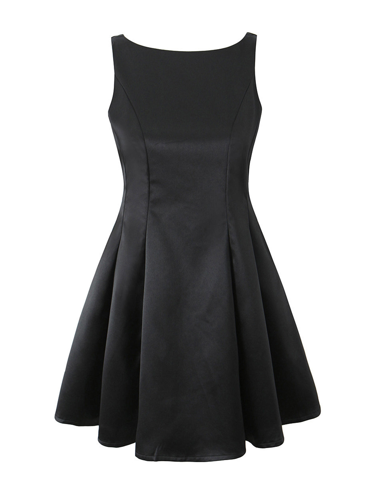 Back V-Neck Sleeveless Flare Dress