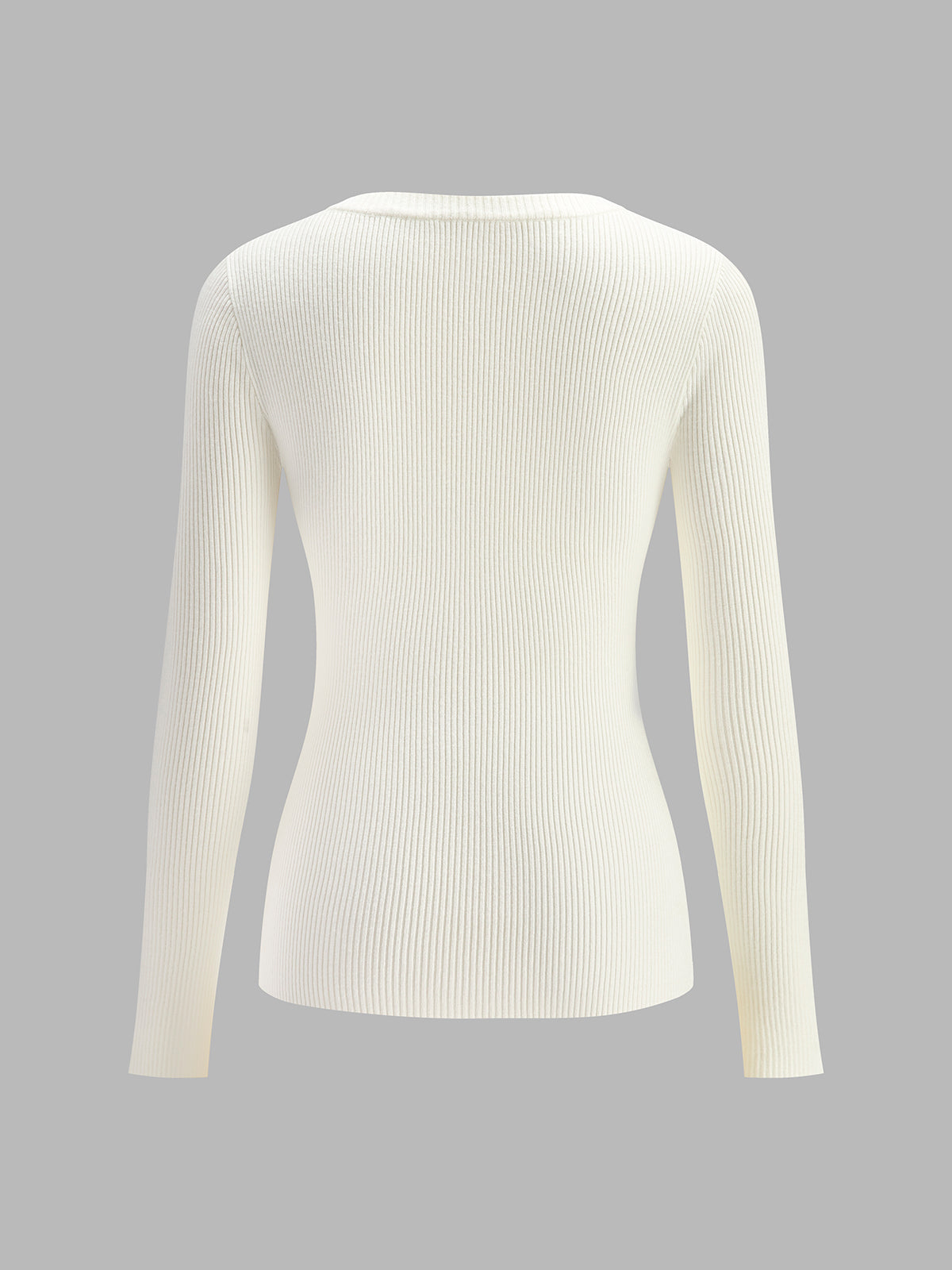 Plain Asymmetrical Breasted Sweater