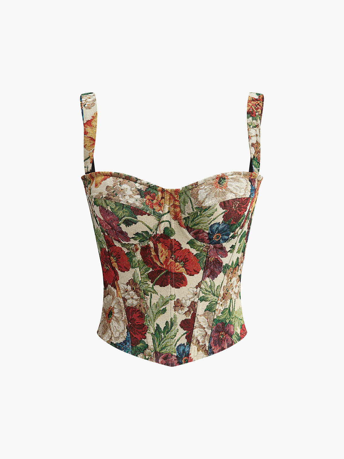 Floral Print Sweetheart Corset